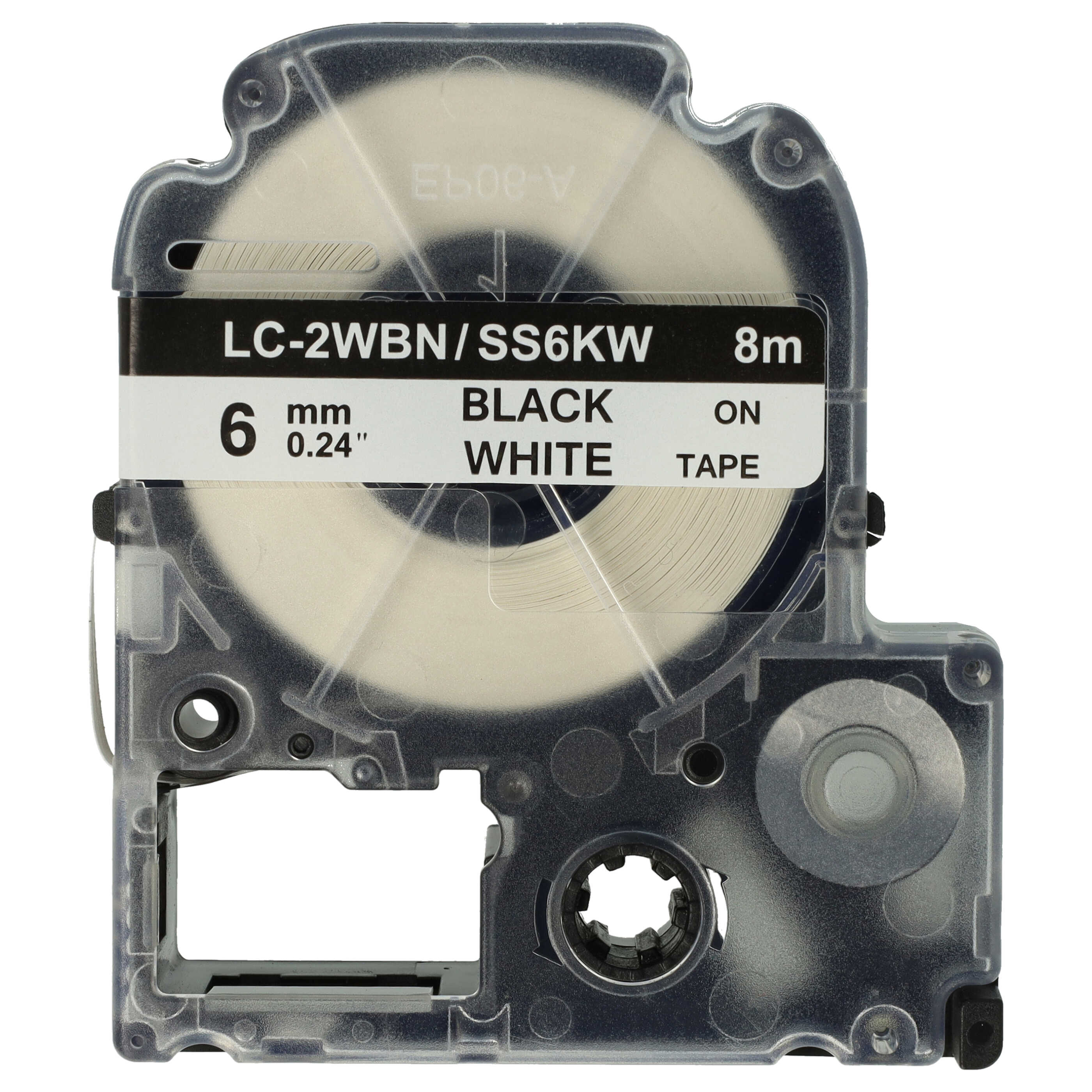 Schriftband als Ersatz für Epson LC-2WBN - 6mm Schwarz auf Weiß