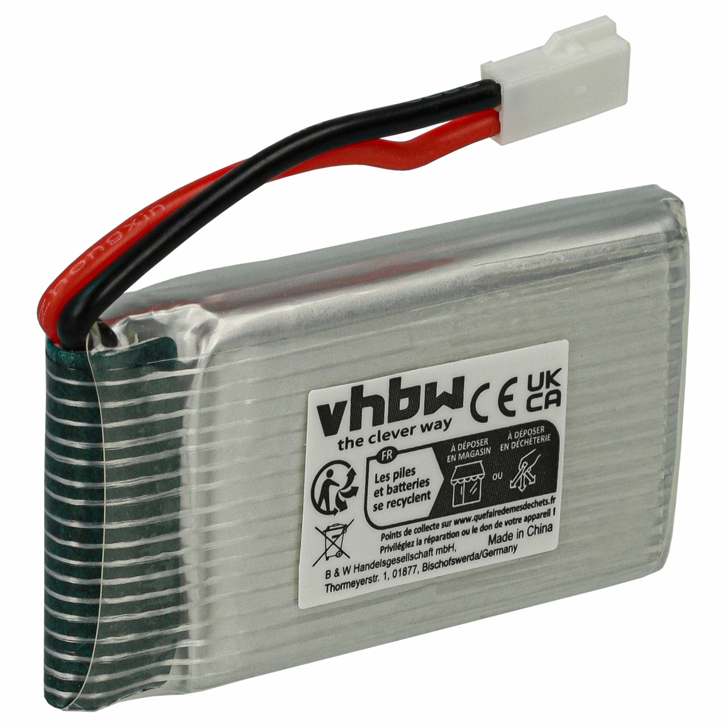 Batterie modèle radio-télécommandé - 800mAh 3,7V Li-polymère, XH 2.54 2P