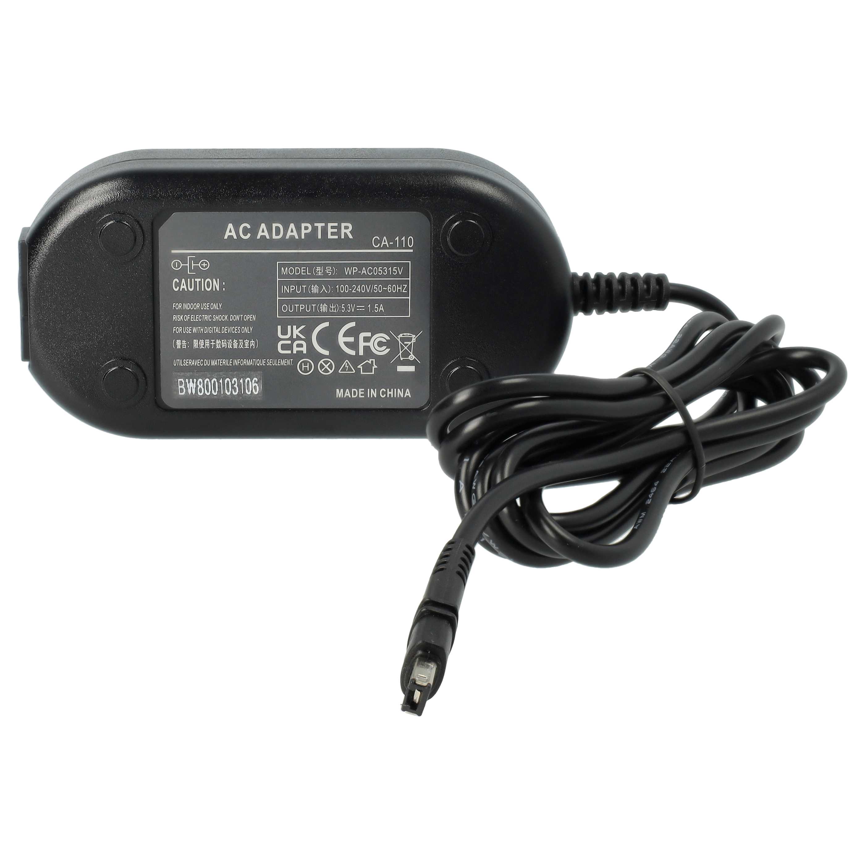 Power Supply replaces CA-110CA-110E for Camera - 2 m, 5.3 V 1.5 A