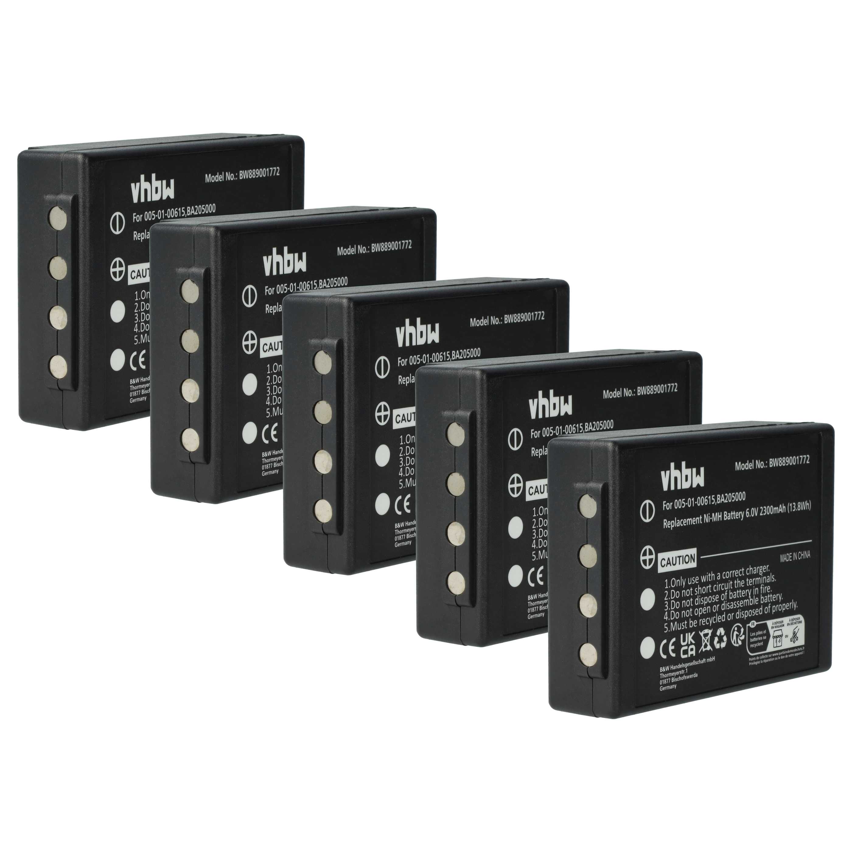 5x Akumulator do zdalnego sterowania zamiennik HBC 005-01-00615, BA205000, BA205030 - 2300mAh 6V NiMH