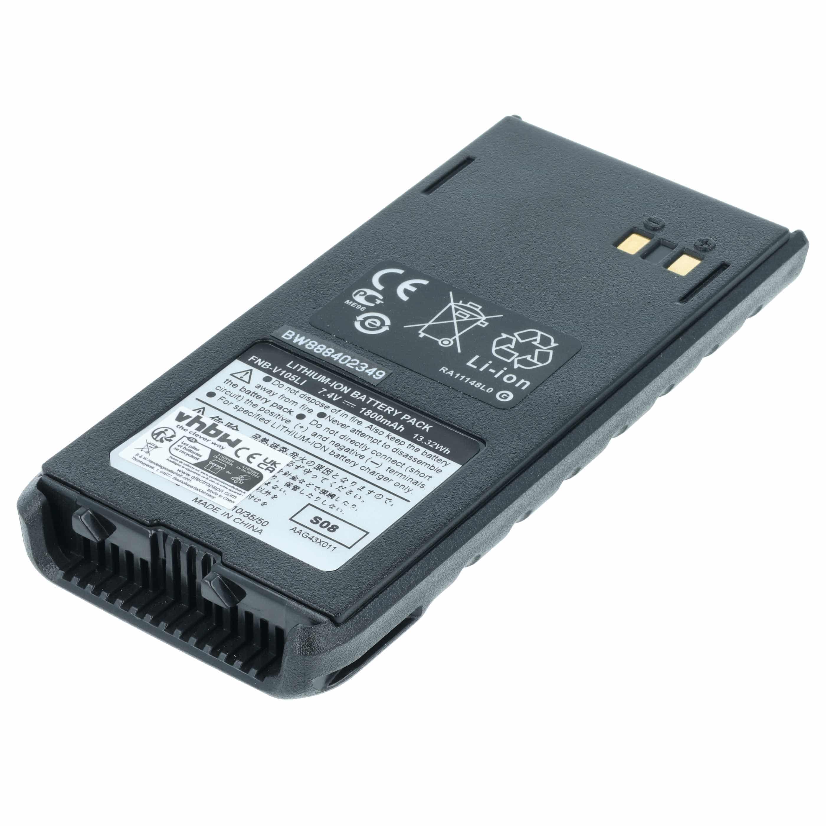 Radio Battery replaces Marantz FNB-V105Li - 1800 mAh 7.4 V Li-Ion