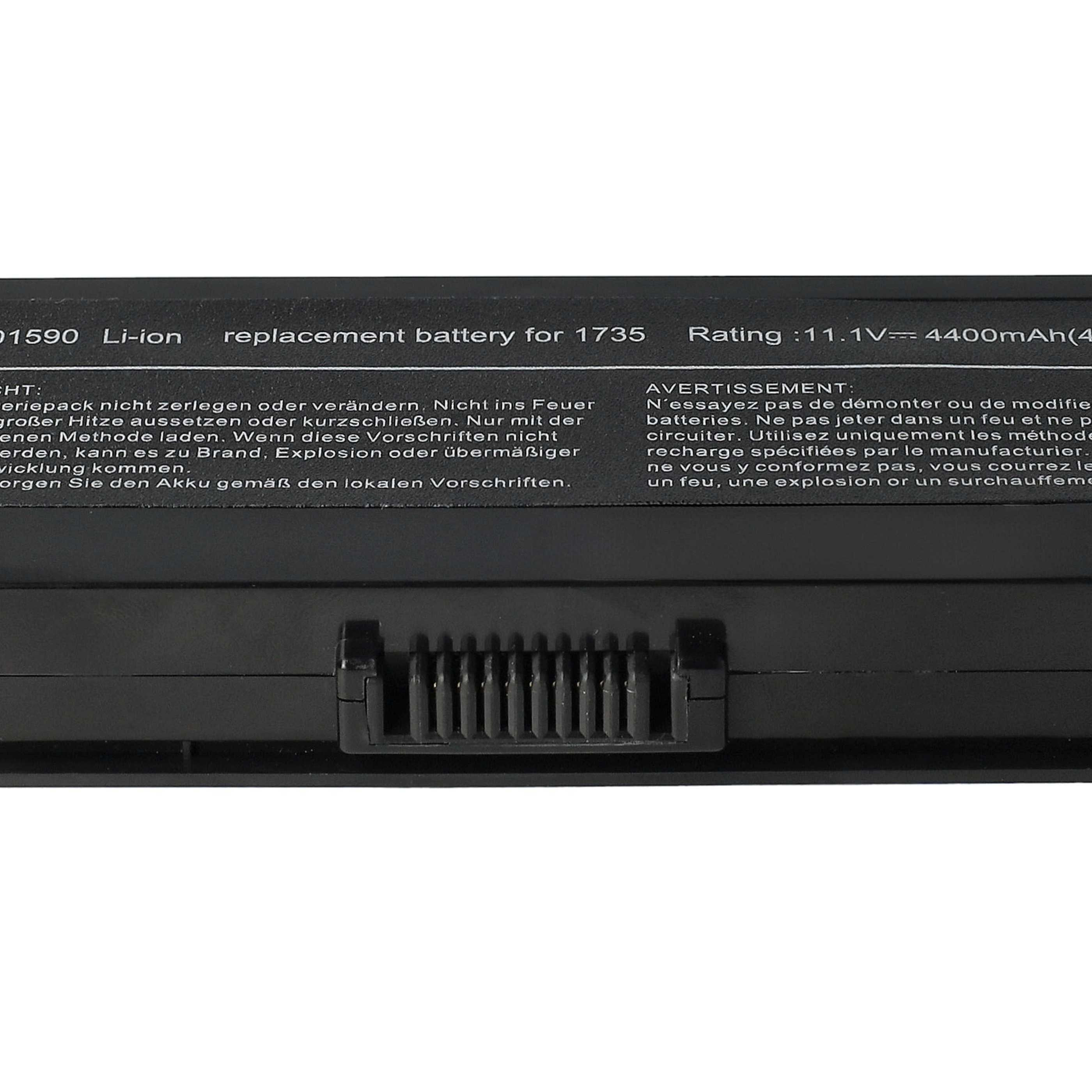 Notebook-Akku als Ersatz für Dell 312-0711, 312-0712, 312-0708, 451-10660 - 4400mAh 11,1V Li-Ion, schwarz