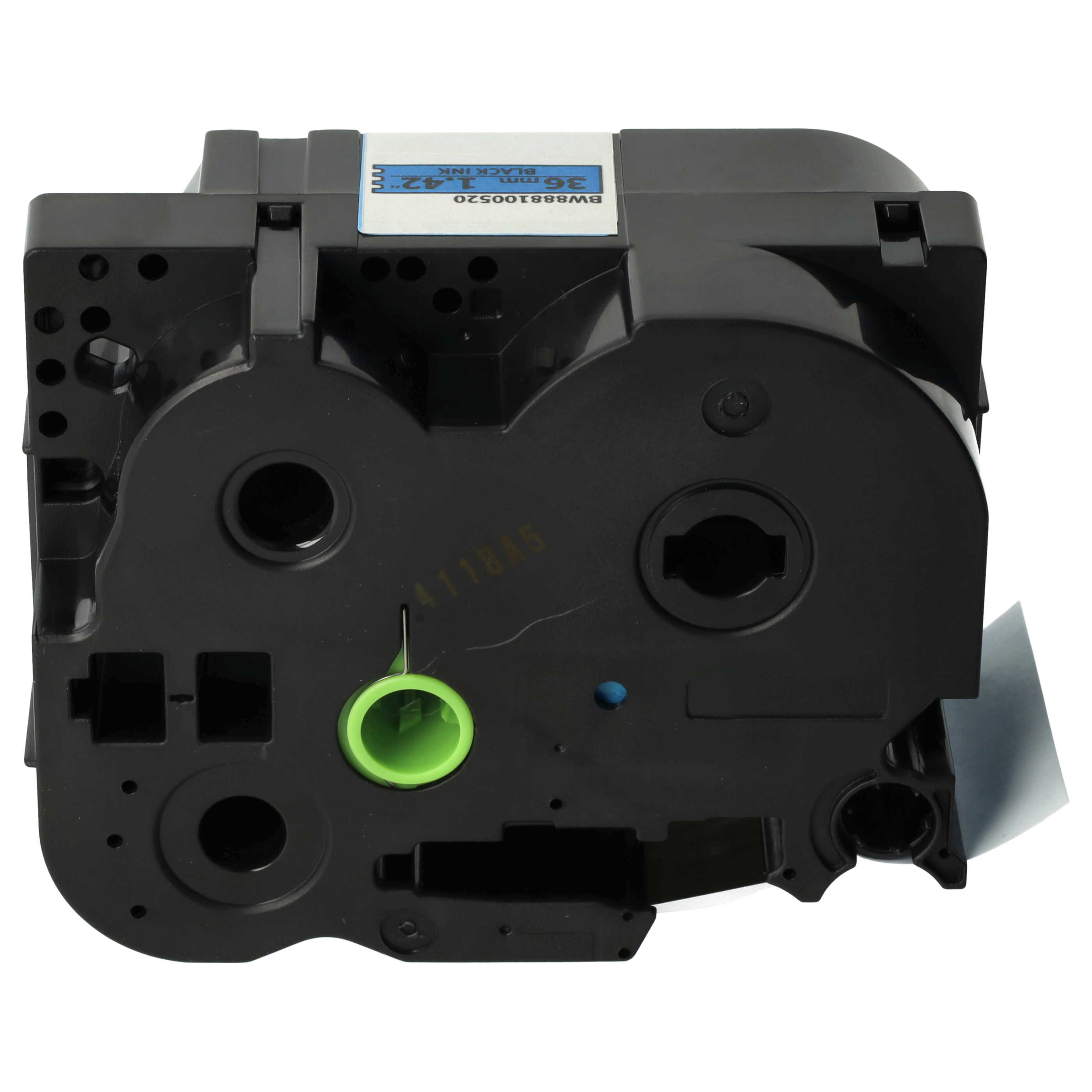 Label Tape as Replacement for Brother TZFX561, TZeFX561, TZ-FX561, TZE-FX561 - 36 mm Black to Blue, Flexible