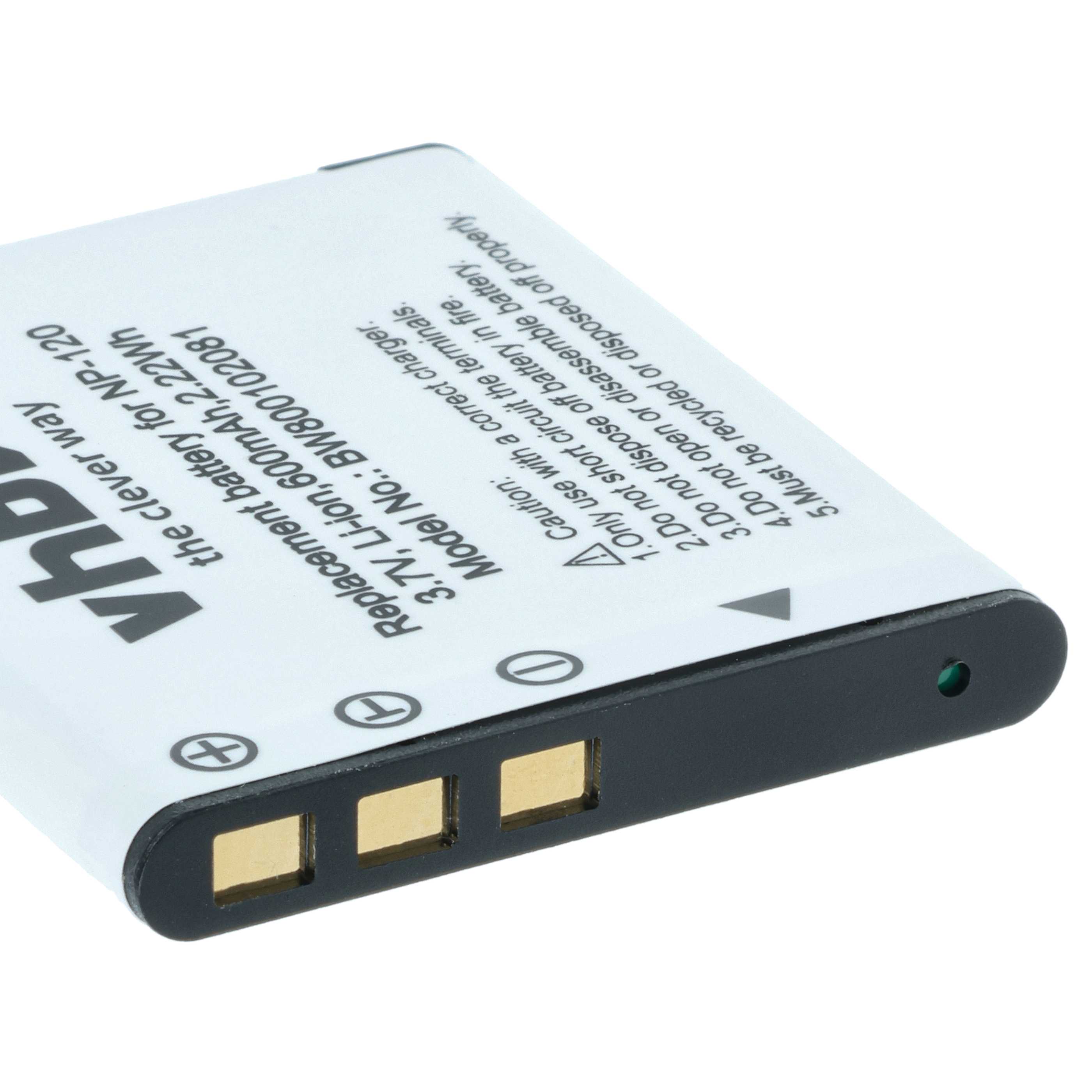 3x Battery replaces Casio NP-120 - 550mAh, 3.6V, Li-Ion