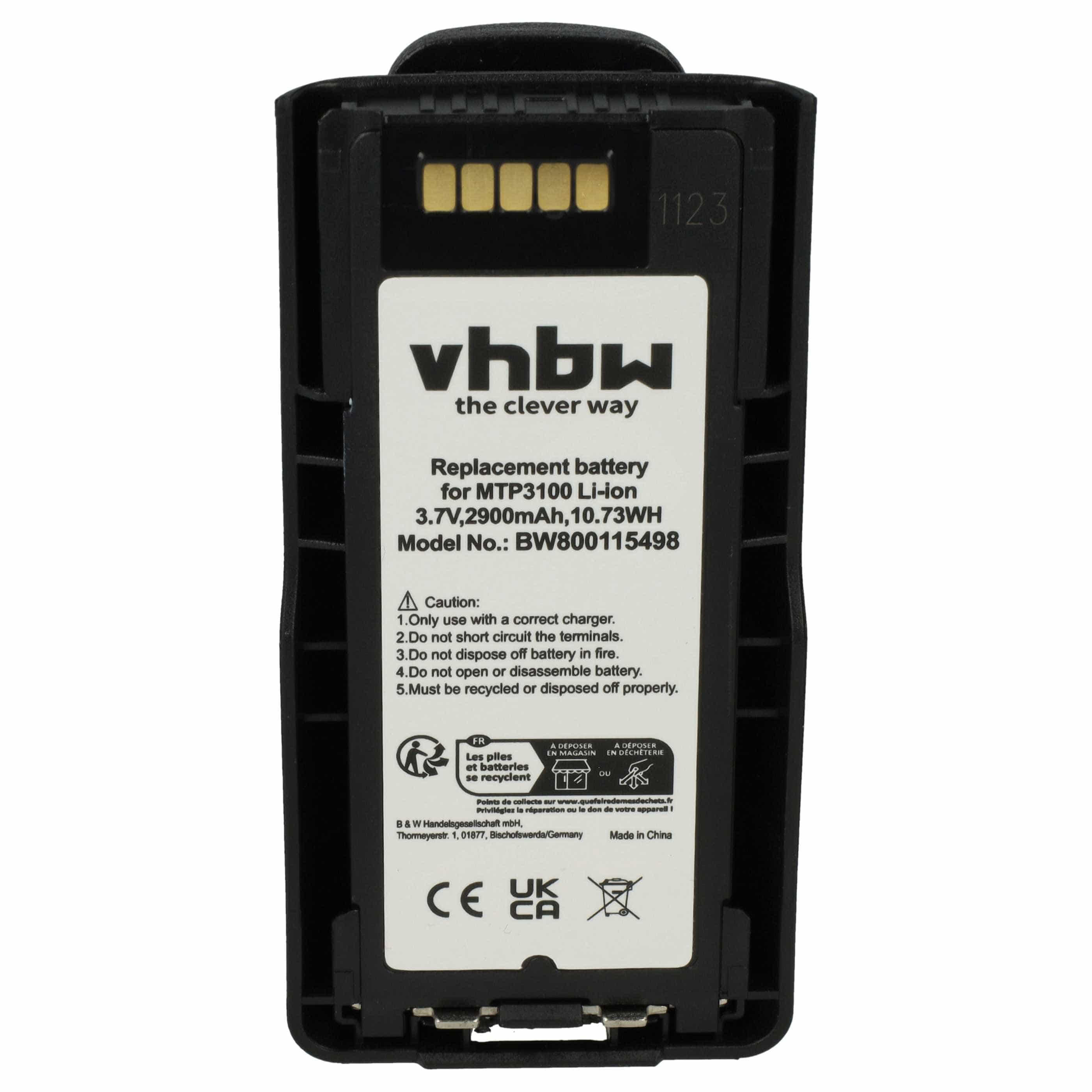 Radio 2x Battery replaces Motorola NNTN8020B, NNTN8020AC, NNTN8020A, NNTN8020 - 2900 mAh 3.7 V Li-Ion