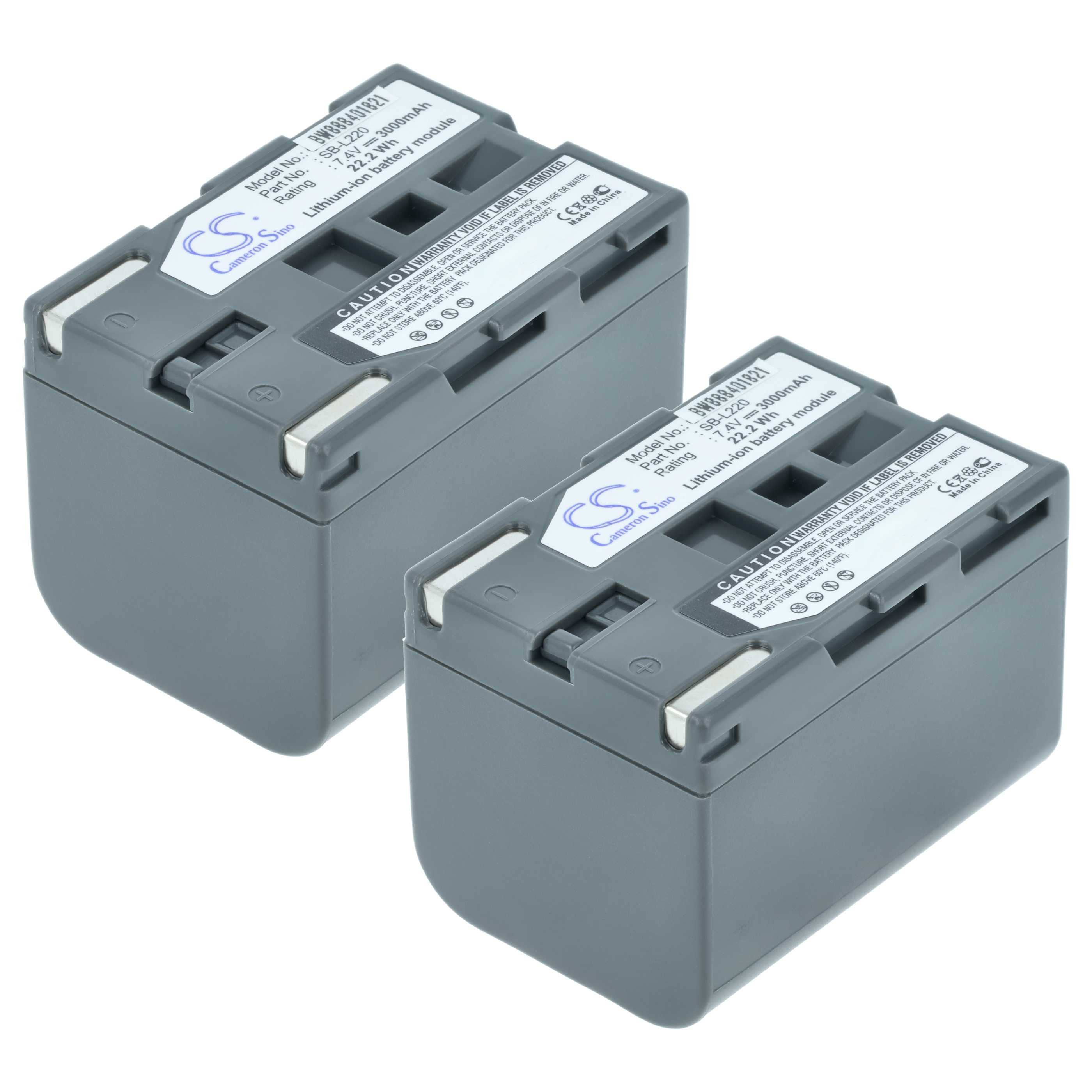 2x Battery replaces Samsung SB-L70R, SB-L70A, SB-L70, SB-LS70AB, SB-L220, SB-L110 - 3000mAh, 7.4V, Li-Ion