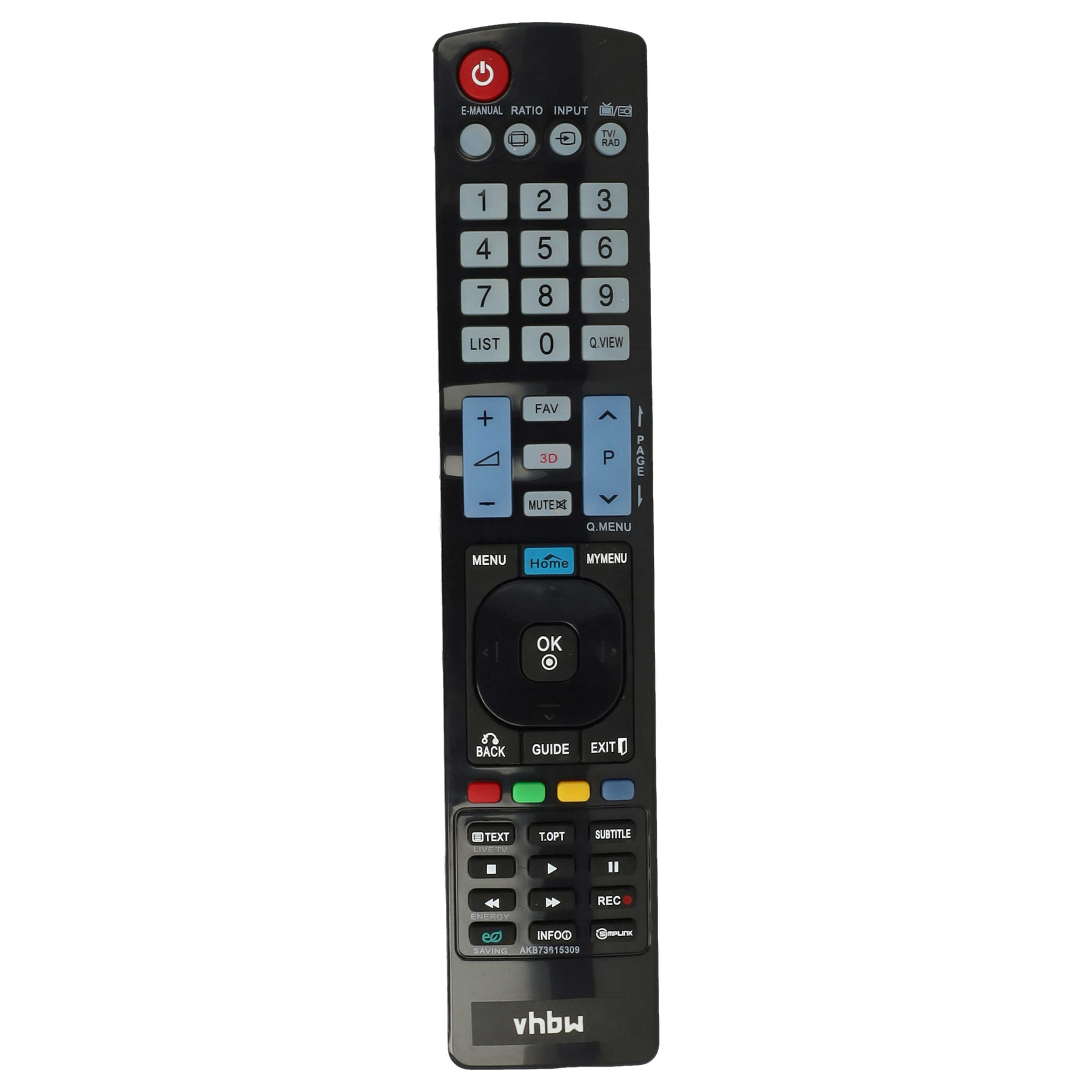 Remote Control replaces LG AKB73615309 for LG TV