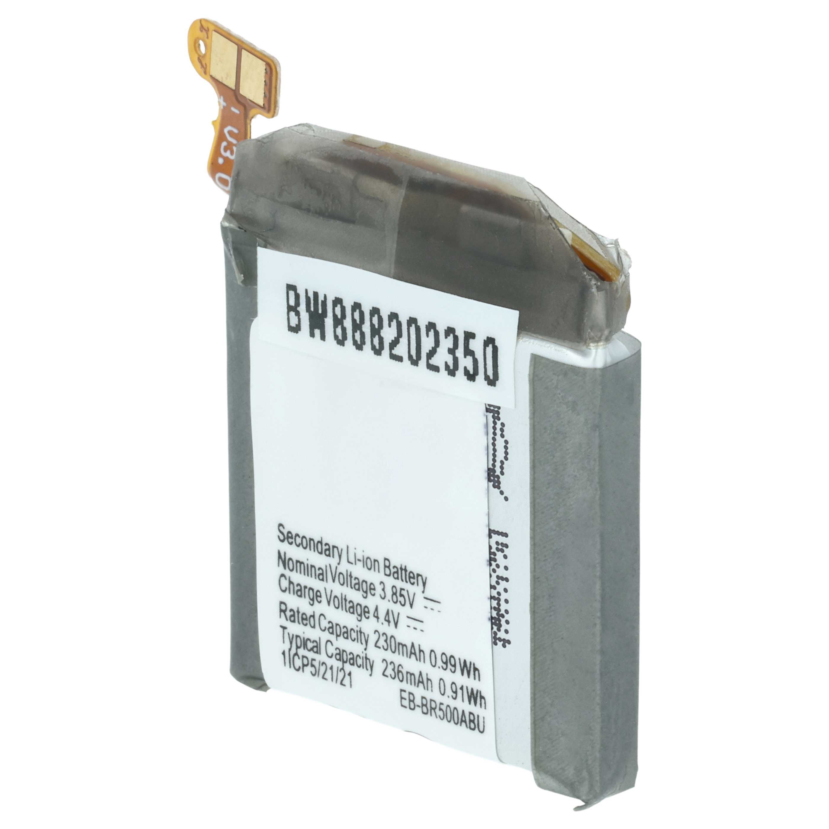 Smartwatch Battery replaces Samsung GH43-04922A, EB-BR500ABU - 230 mAh 3.85 V Li-polymer