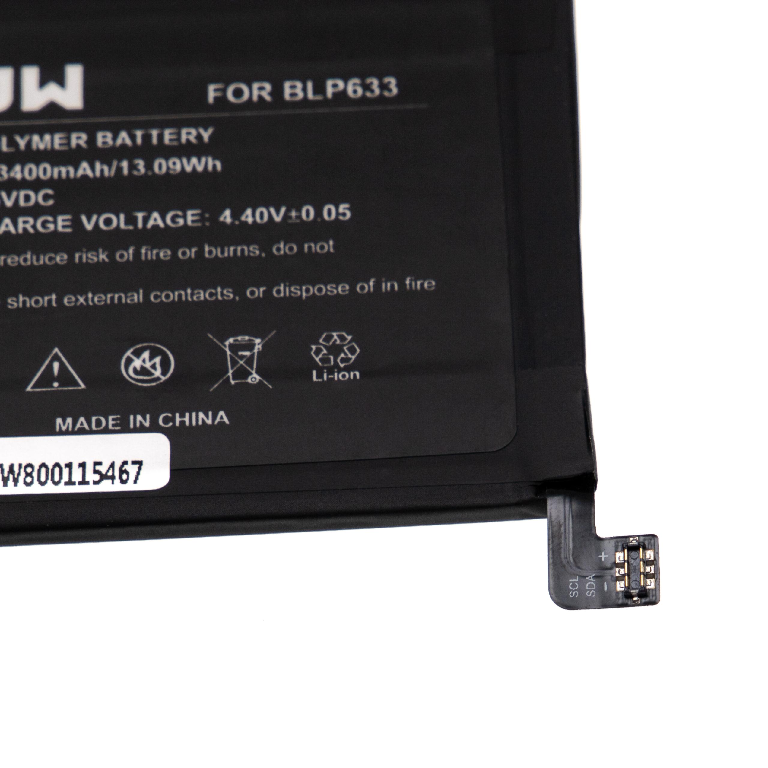 Batterie remplace OnePlus BLP633 pour téléphone portable - 3400mAh, 3,85V, Li-polymère