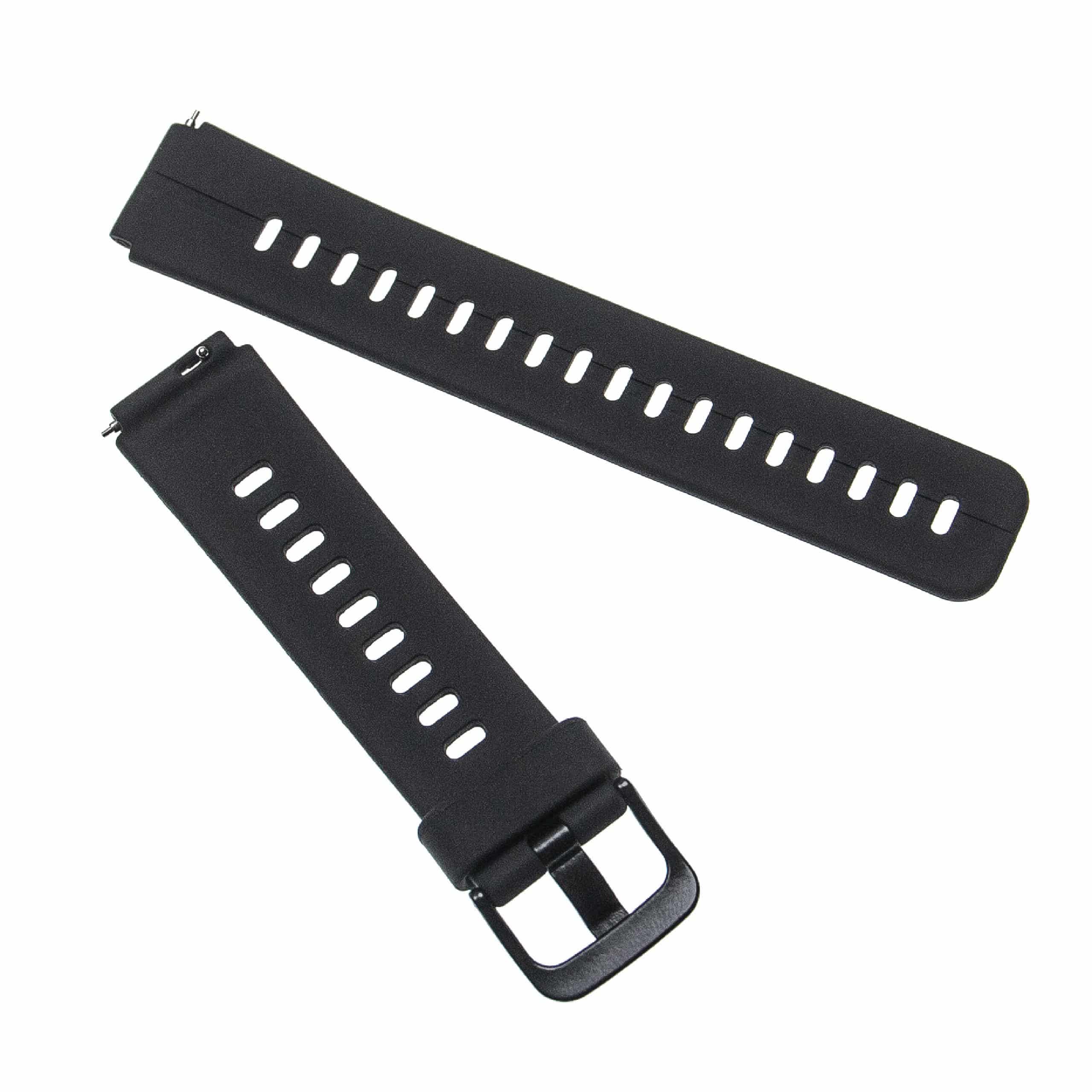 Armband für Huawei Smartwatch - 11,2 + 8,8 cm lang, 16mm breit, Silikon, schwarz