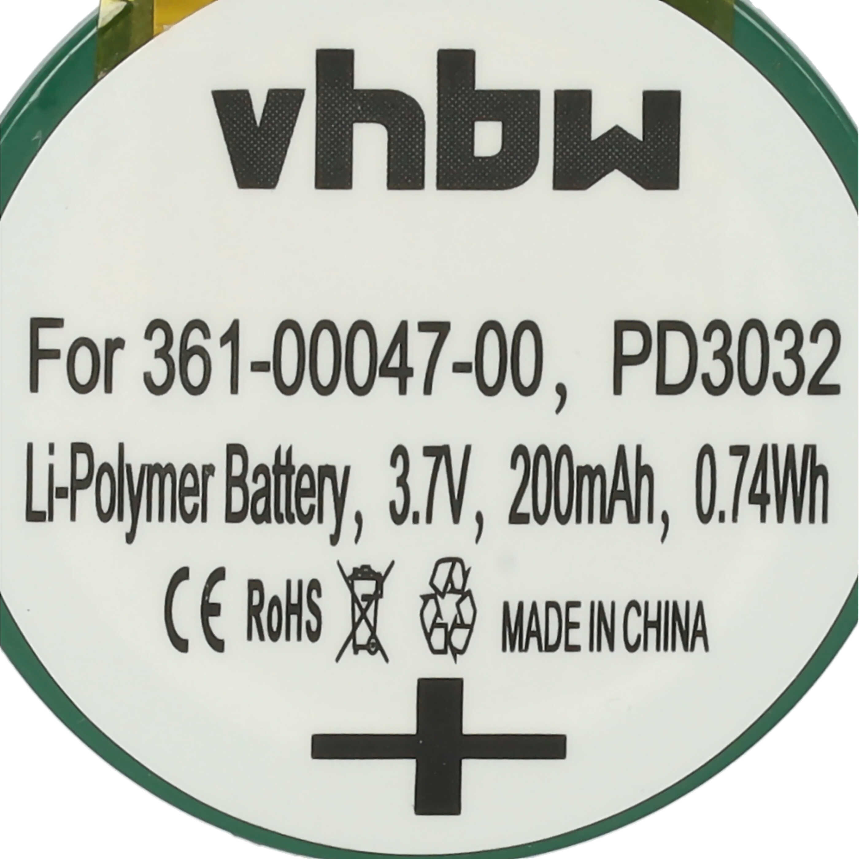 Smartwatch Battery replaces Garmin 361-00047-00, PD3032 - 200 mAh 3.7 V Li-polymer + Tools