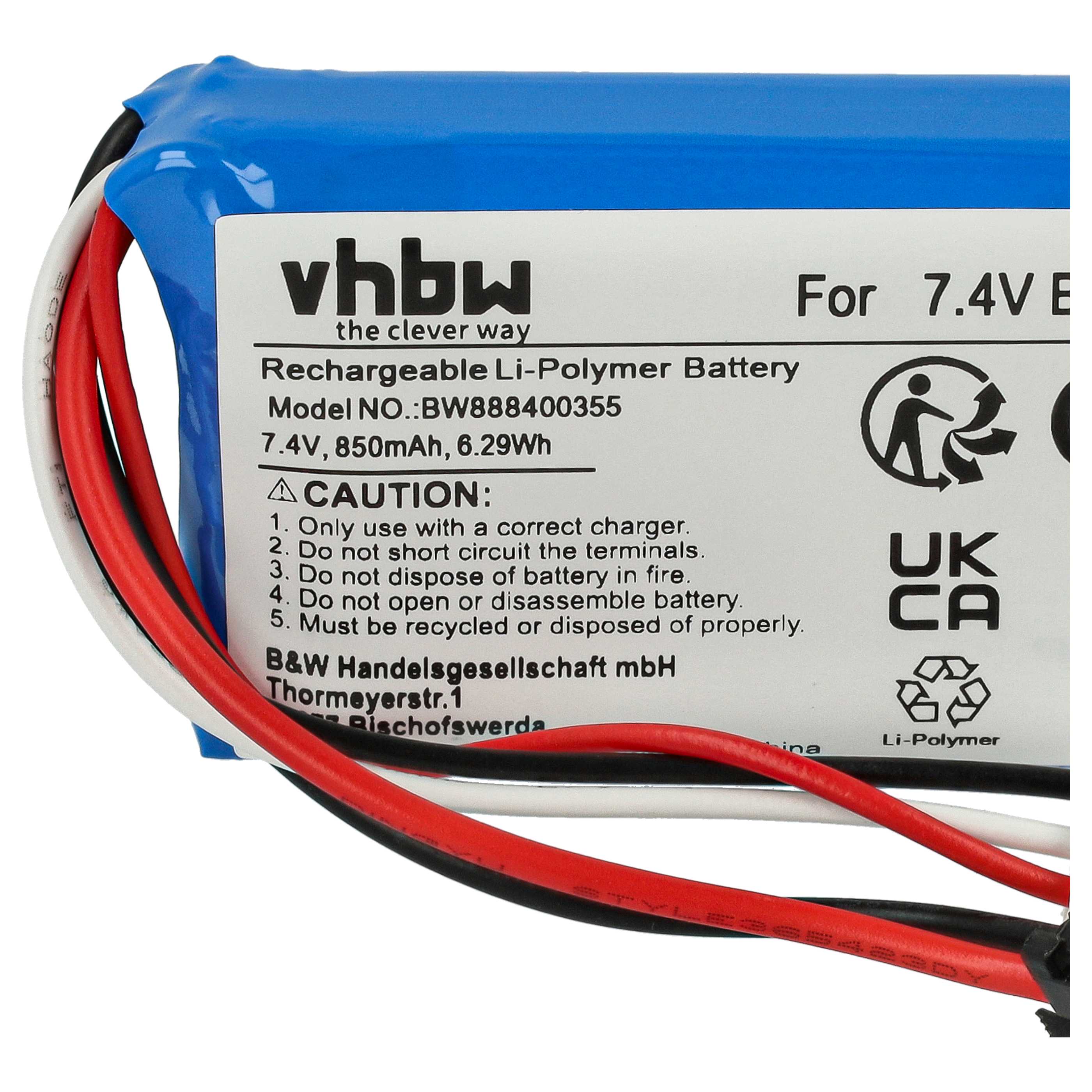 Batterie modèle radio-télécommandé - 850mAh 7,4V Li-polymère, SM-2P