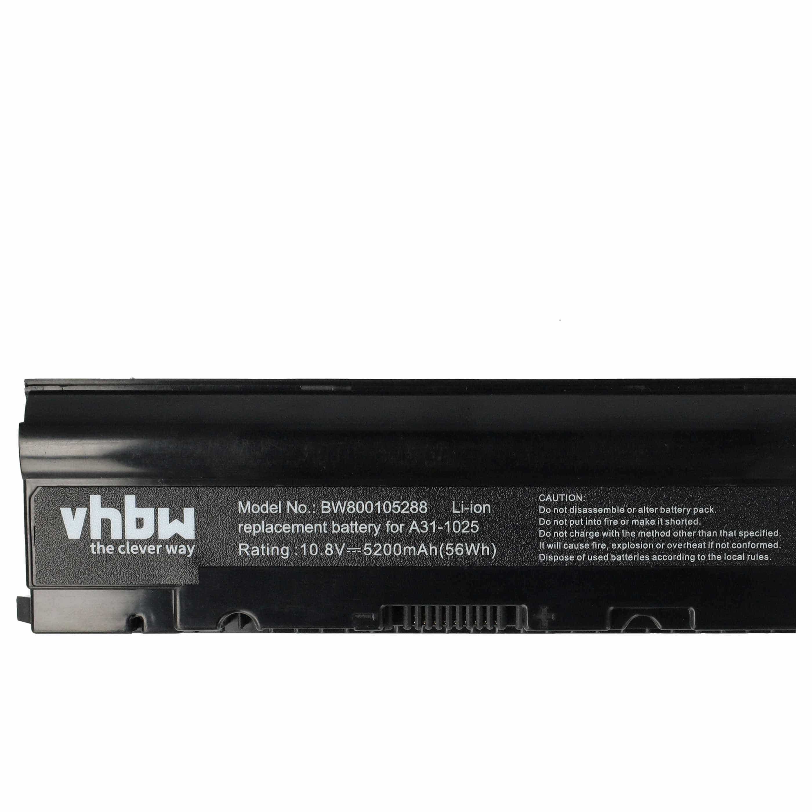 Akumulator do laptopa zamiennik Asus A31-1025, A32-1025 - 5200 mAh 10,8 V Li-Ion, czarny