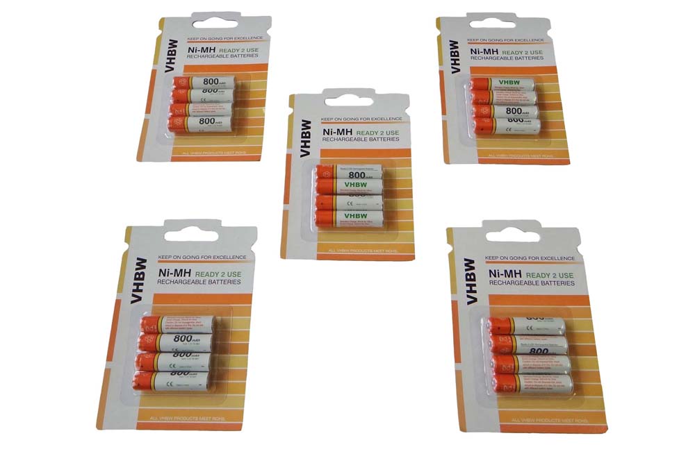 Batteries (20x pièces) pour Amplicomms BigTel 1200, 1201 / Gigaset CL660, CL660HX, CL390, CL390HX, CL690, E720