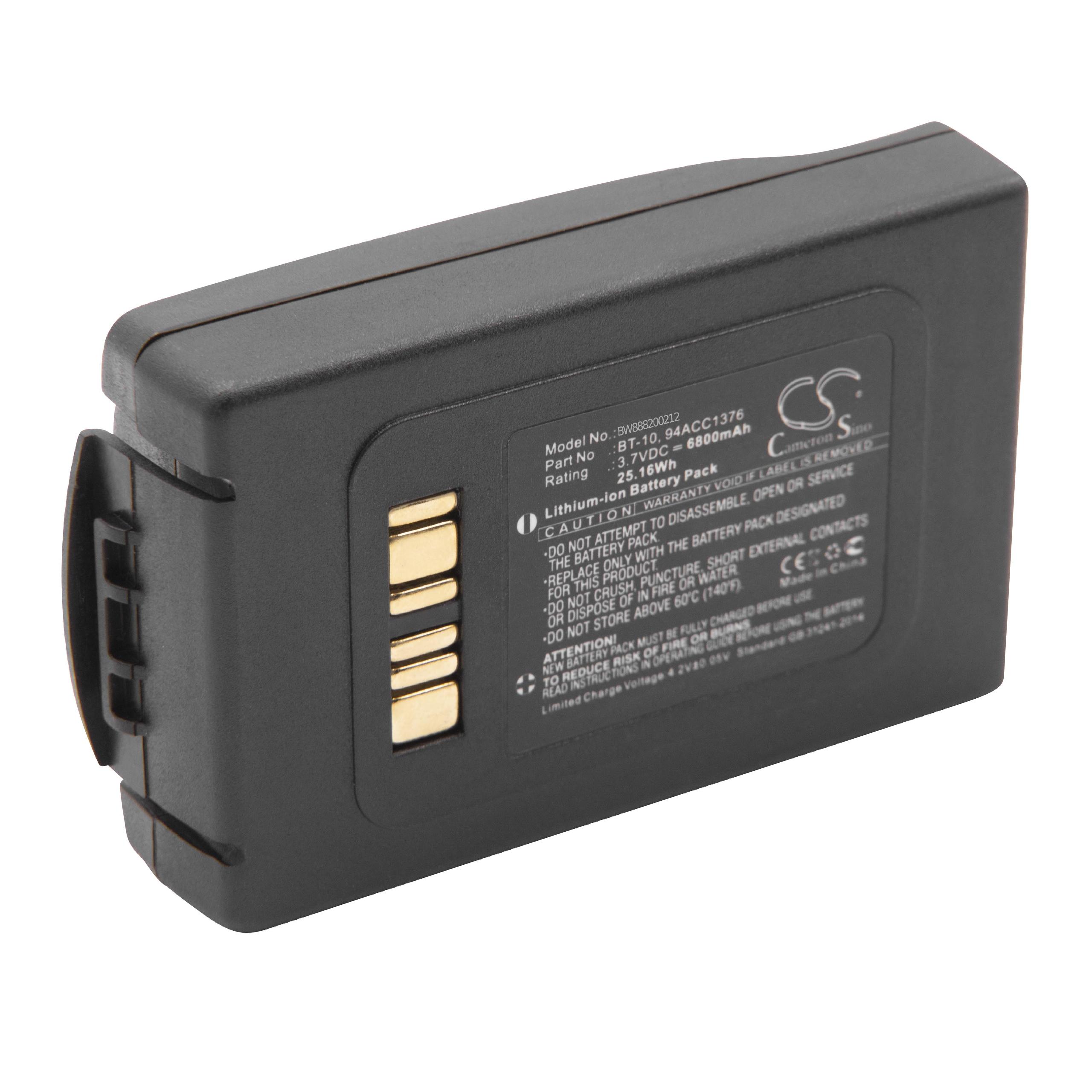 Batterie remplace Datalogic 94ACC0112, 94ACC1376, 94ACC1377 pour scanner de code-barre - 6800mAh 3,7V Li-ion