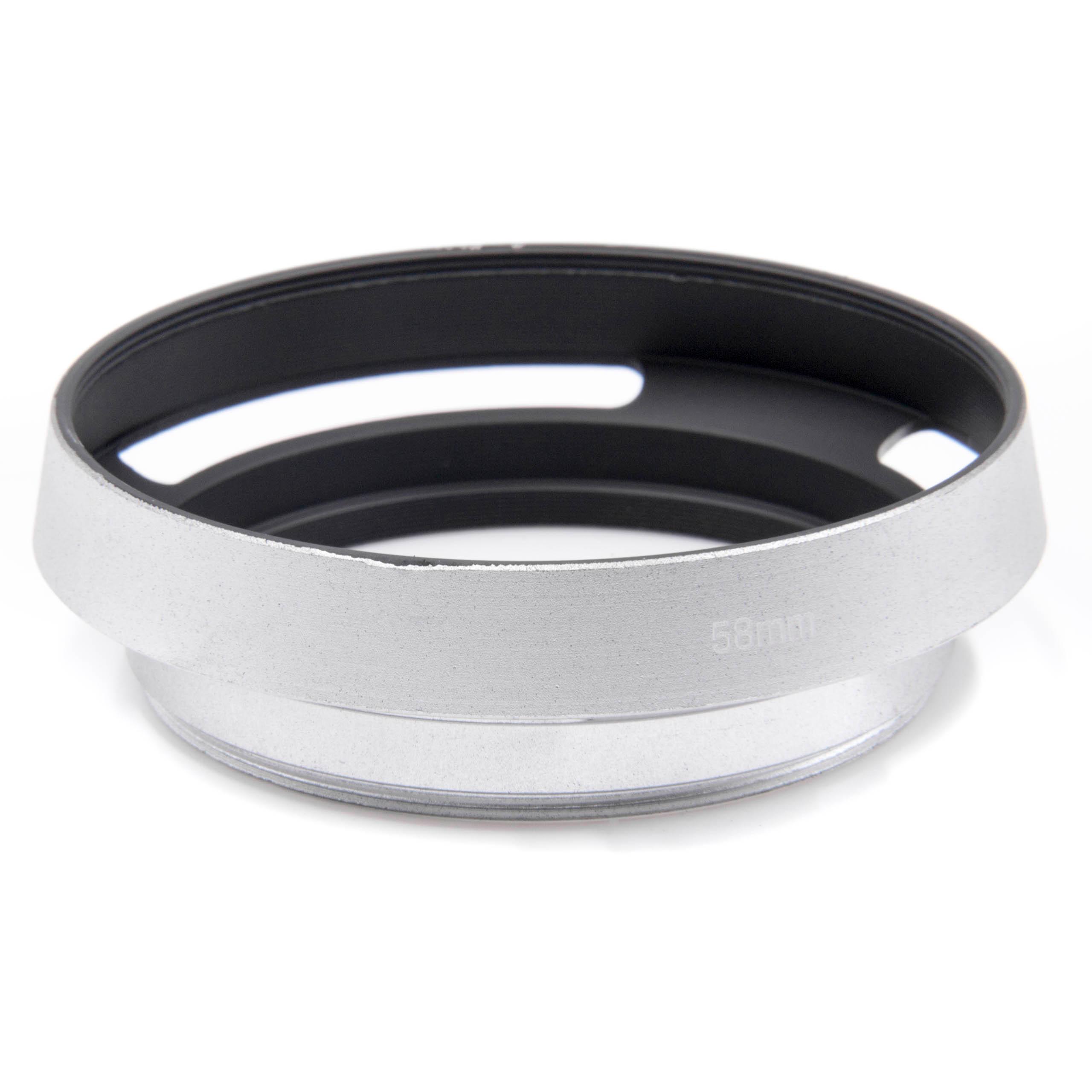 Lens Hood suitable for 58mm Lens - Lens Shade Silver, Round