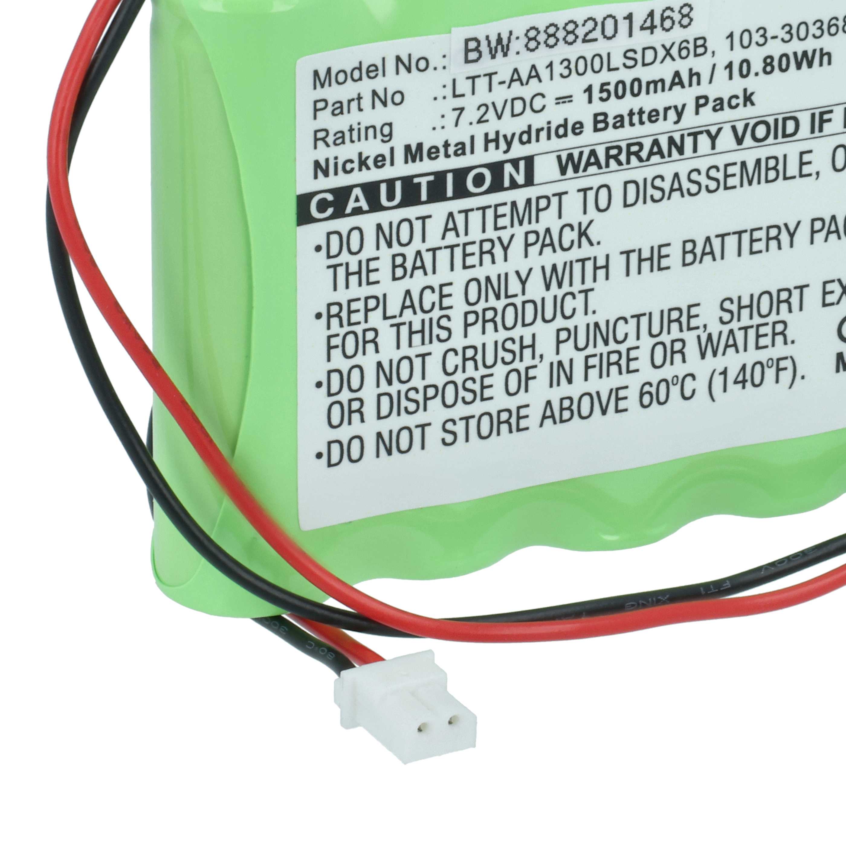 2x Batteries remplace Visonic 103-300691, 103-301179 pour centrale d'alarme Visonic - 1500mAh 7,2V NiMH