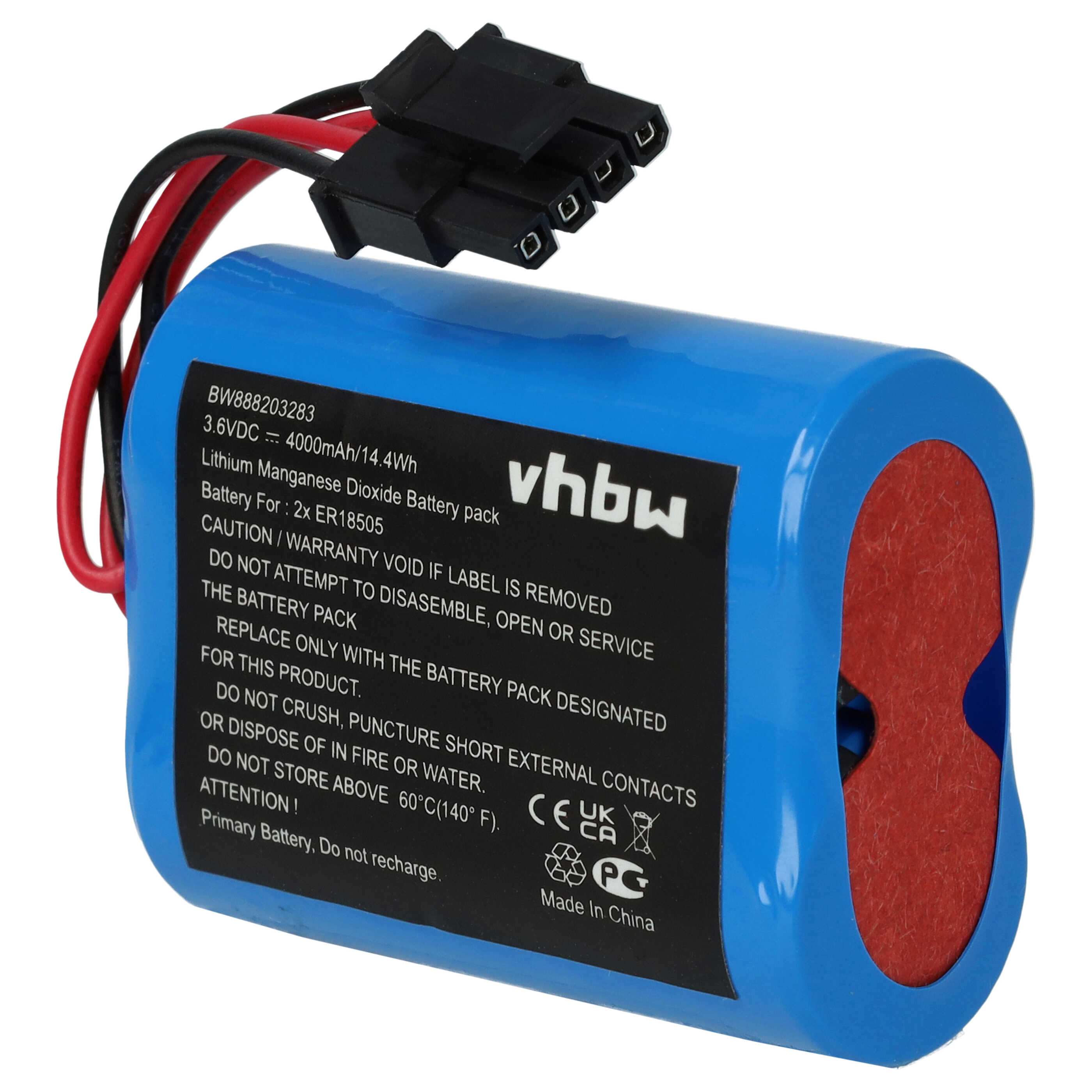 Batteria sostituisce Visonic 103-304742-2, 2XER18505M per sistema d'allarme Visonic - 4000mAh 3,6V Li-SOCl2