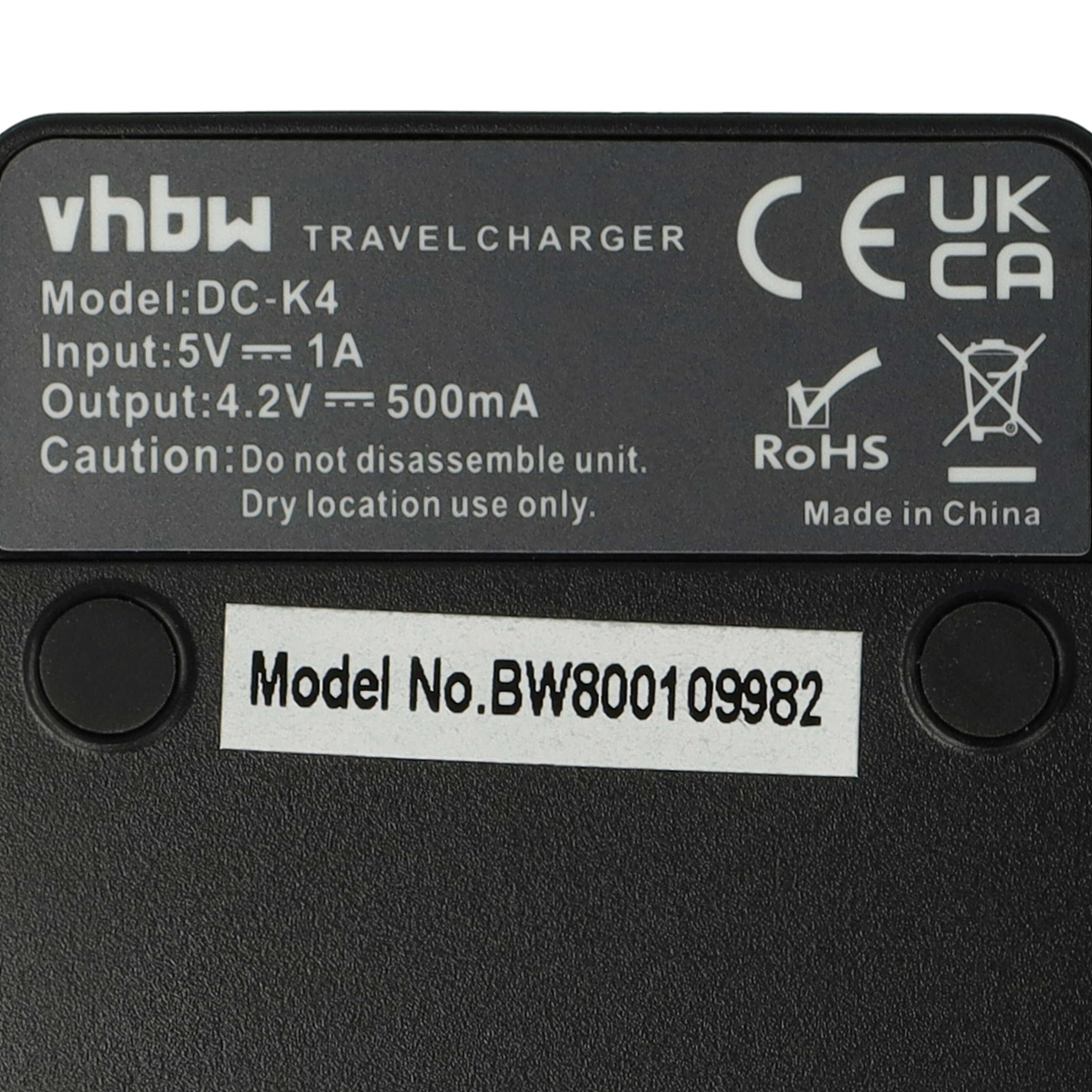 Battery Charger suitable for Lumix DMC-F5 Camera etc. - 0.5 A, 4.2 V