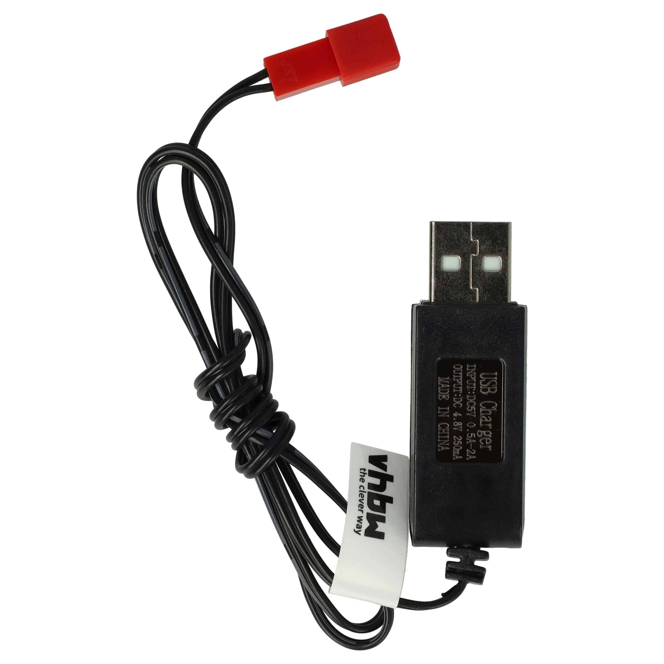 USB Charging Cable suitable for RC Batteries with JST Connector, RC Model Making Battery Packs - 60 cm 4.8 V