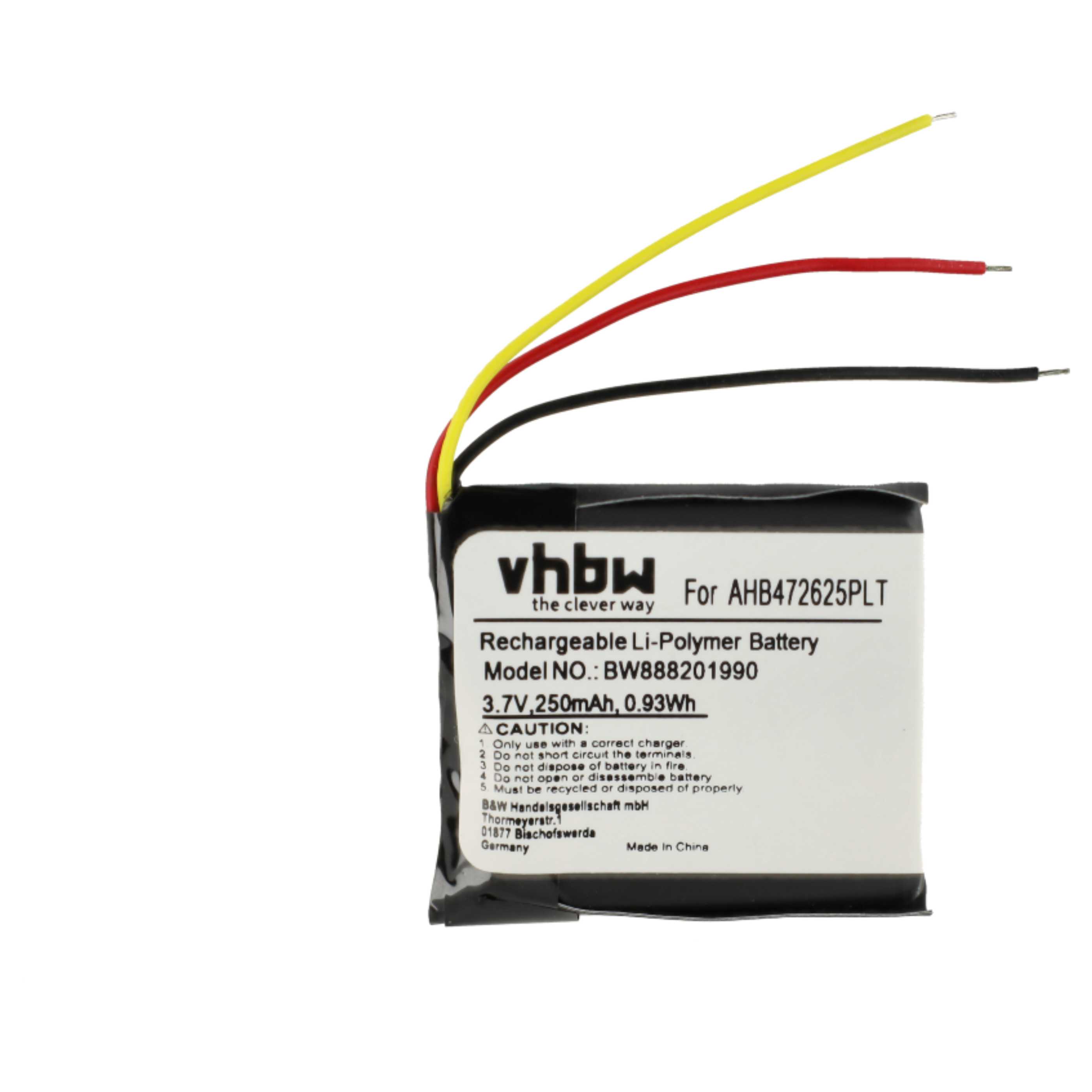 5x Akumulator do słuchawek bezprzewodowych zamiennik Jabra AHB472625PLT, AHB682828PS - 250 mAh 3,7 V LiPo