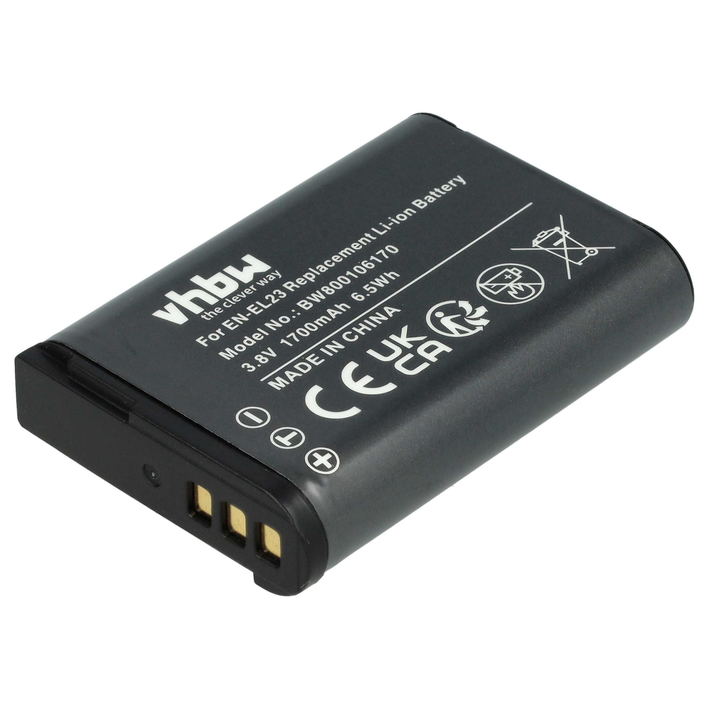 2x Akku für Nikon wie EN-EL23 1700mAh
