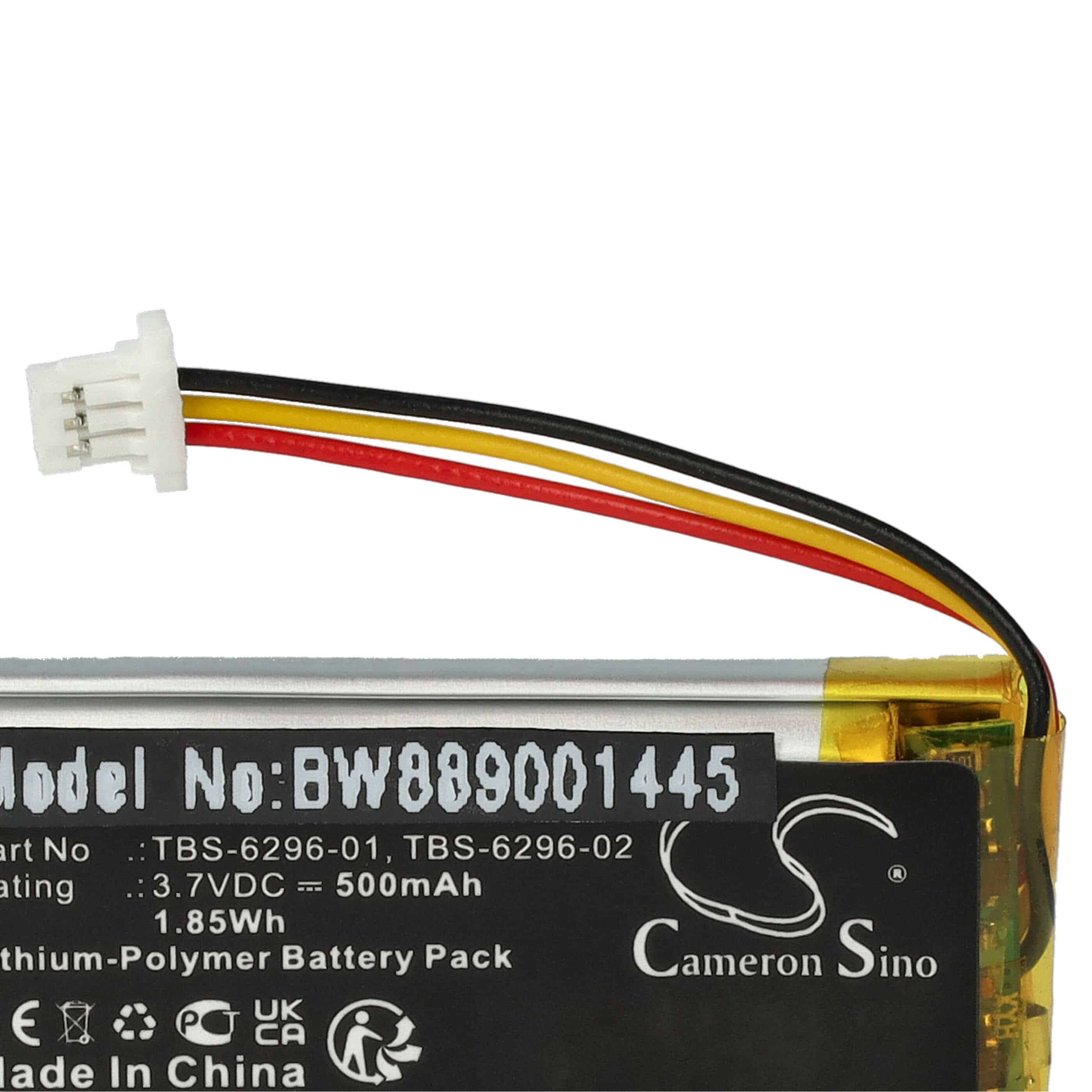 Wireless Headset Battery Replacement for Turtle Beach TBS-6296-01, TBS-6296-02 - 500mAh 3.7V Li-polymer