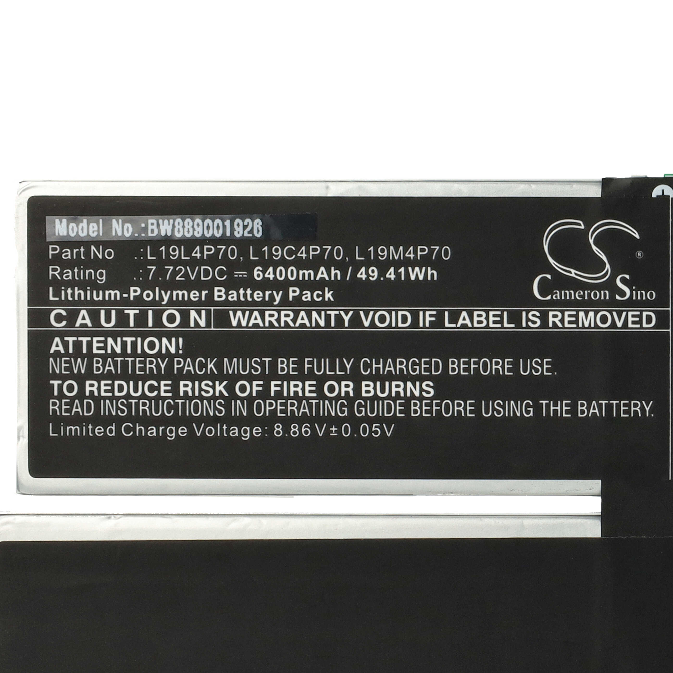 Akumulator do laptopa zamiennik Lenovo L19L4P70, L19C4P70, 5B10W13883, 5B10W13884 - 6400 mAh 7,72 V LiPo