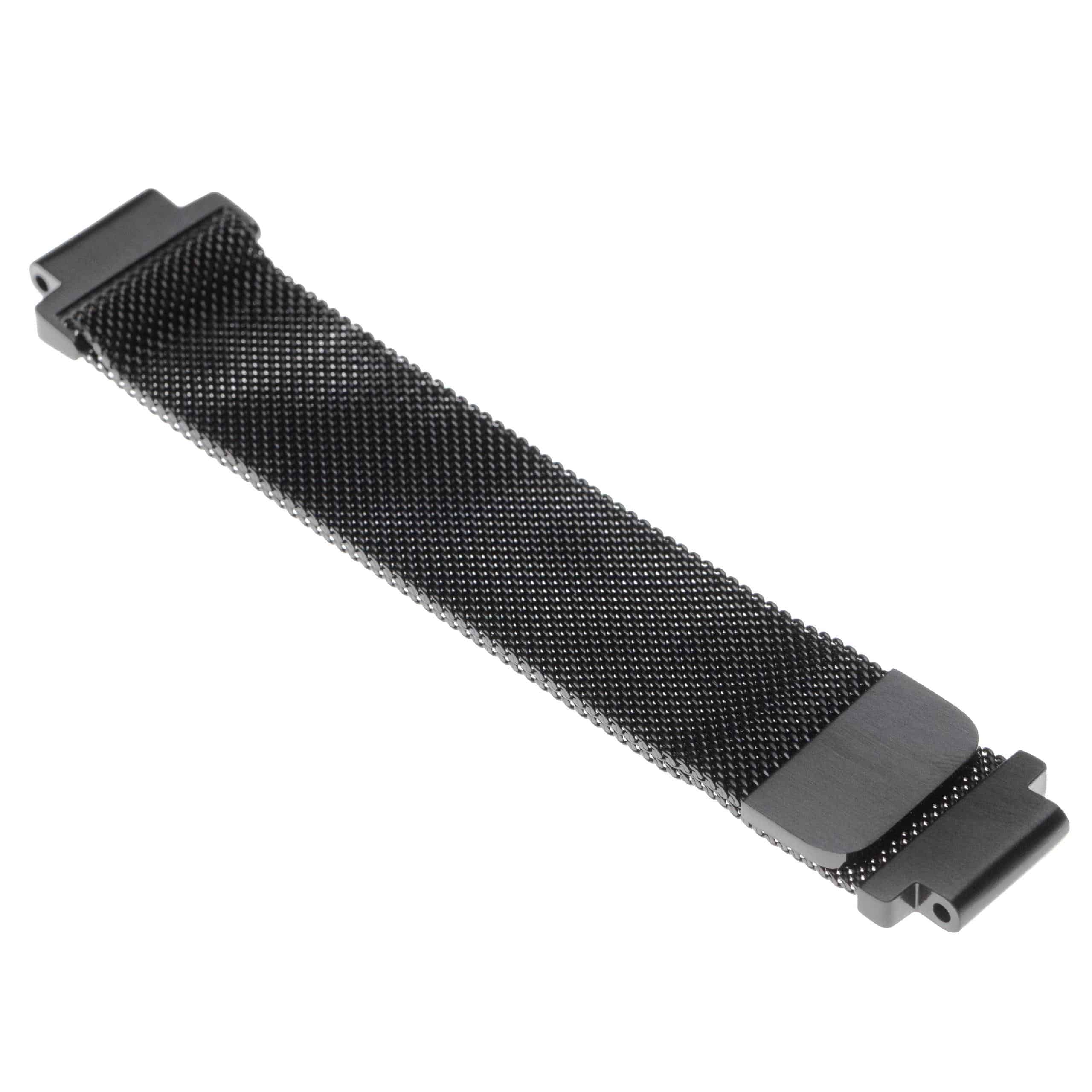 Armband für Garmin Forerunner / Approach Smartwatch - Bis 224 mm Gelenkumfang, Edelstahl, schwarz