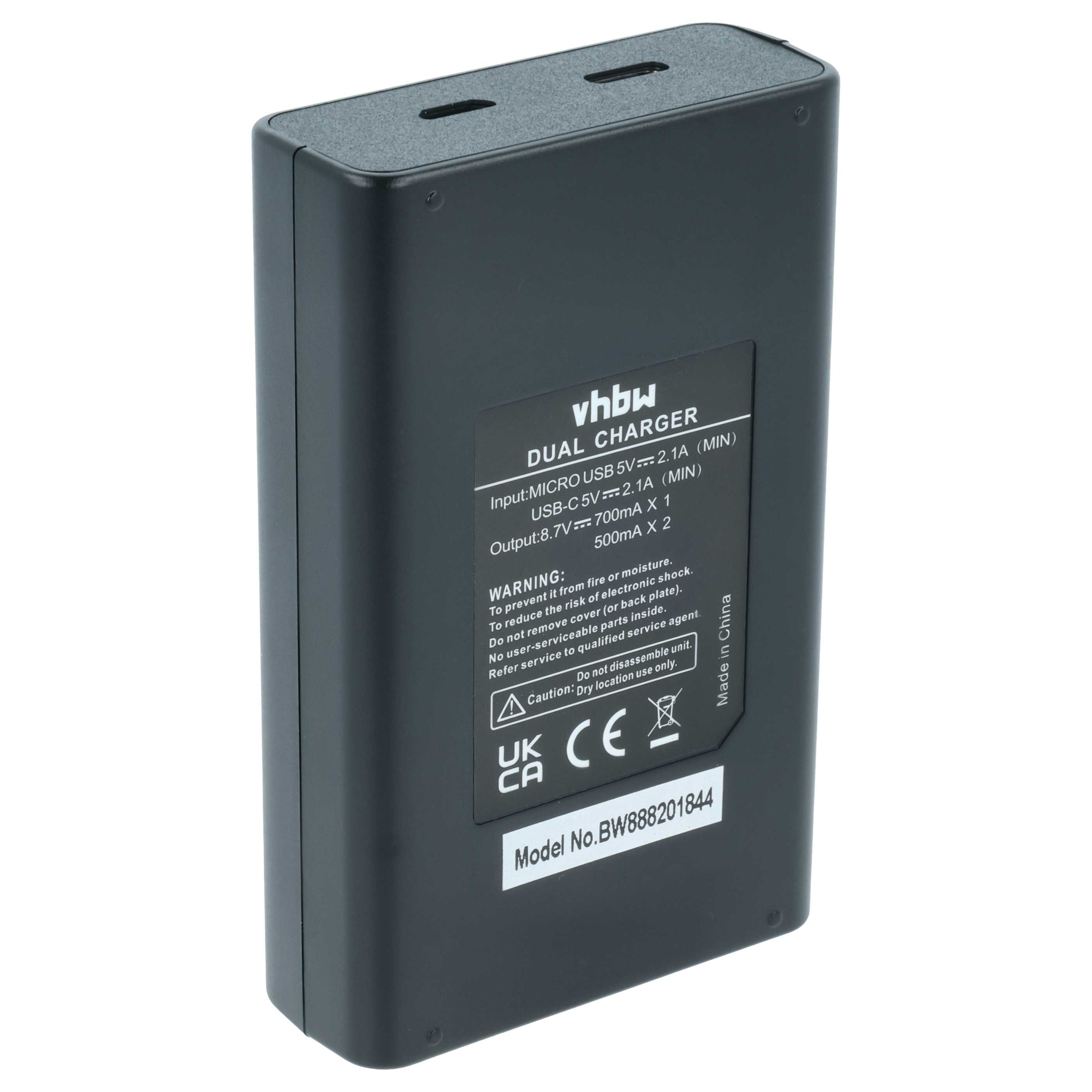 Battery Charger Micro-USB + USB-C + Cable USB-C suitable for Nikon Z50, Z Fc, Z30, Z50 II Digital Camera