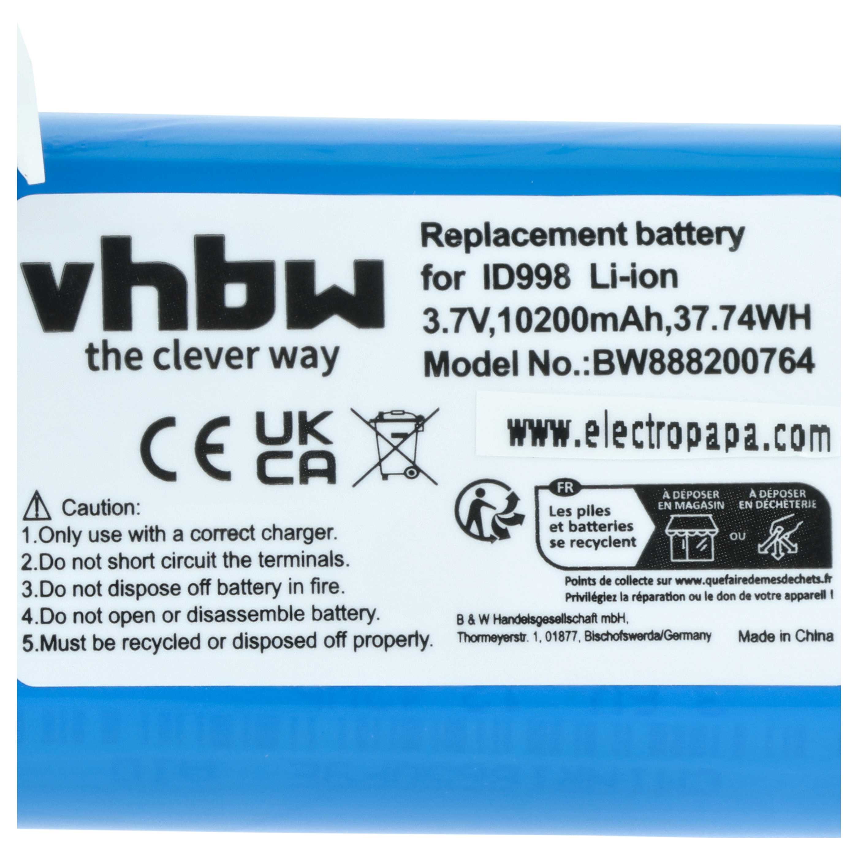 Akumulator do głośnika JBL zamiennik JBL SUN-INTE-118, 1INR19/66-3, ID998, IY1068, IAA011NA - Li-Ion 10200mAh