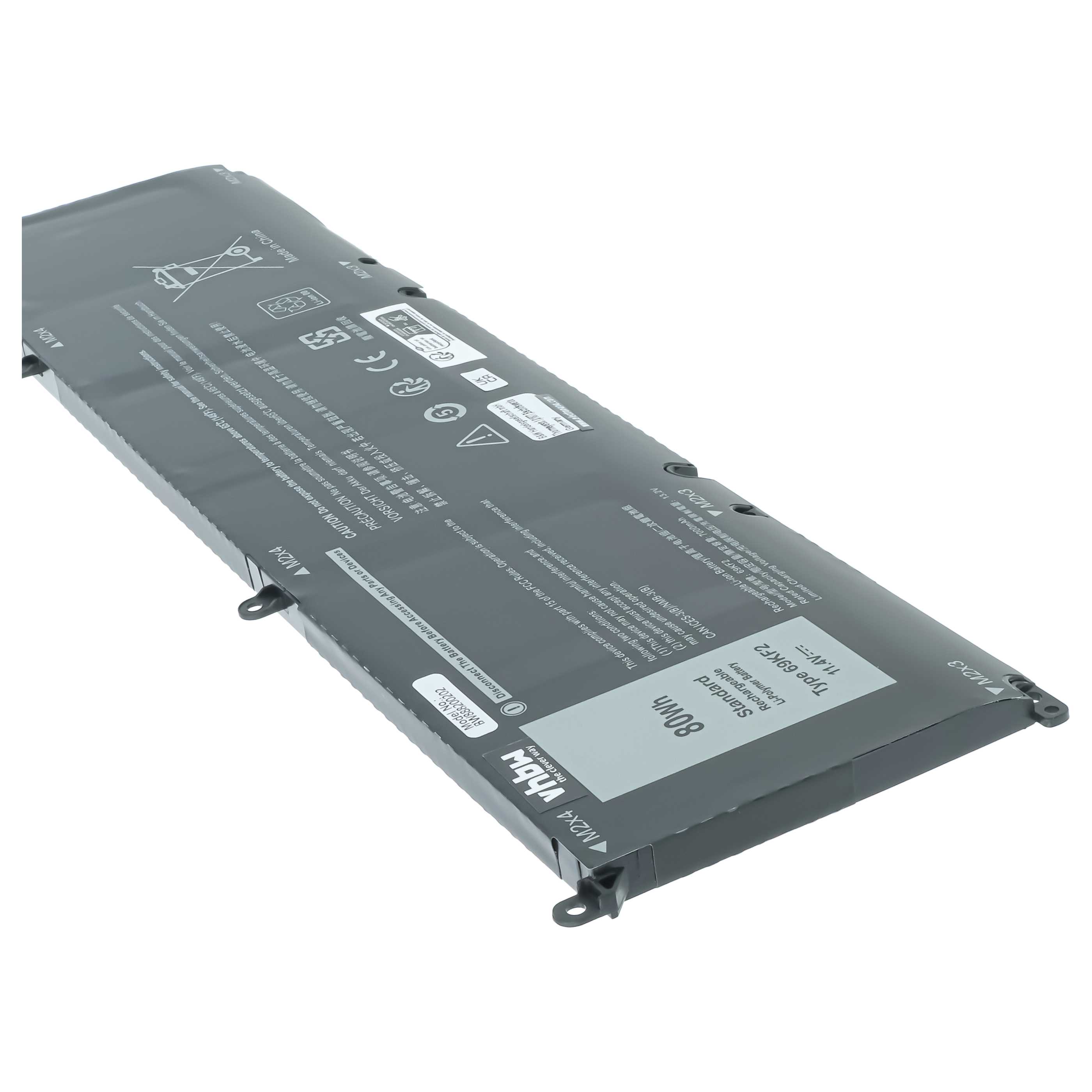 Akumulator do laptopa zamiennik Dell 70N2F, DVG8M, M59JH, P8P1P, 69KF2, 8FCTC - 7000 mAh 11,4 V LiPo
