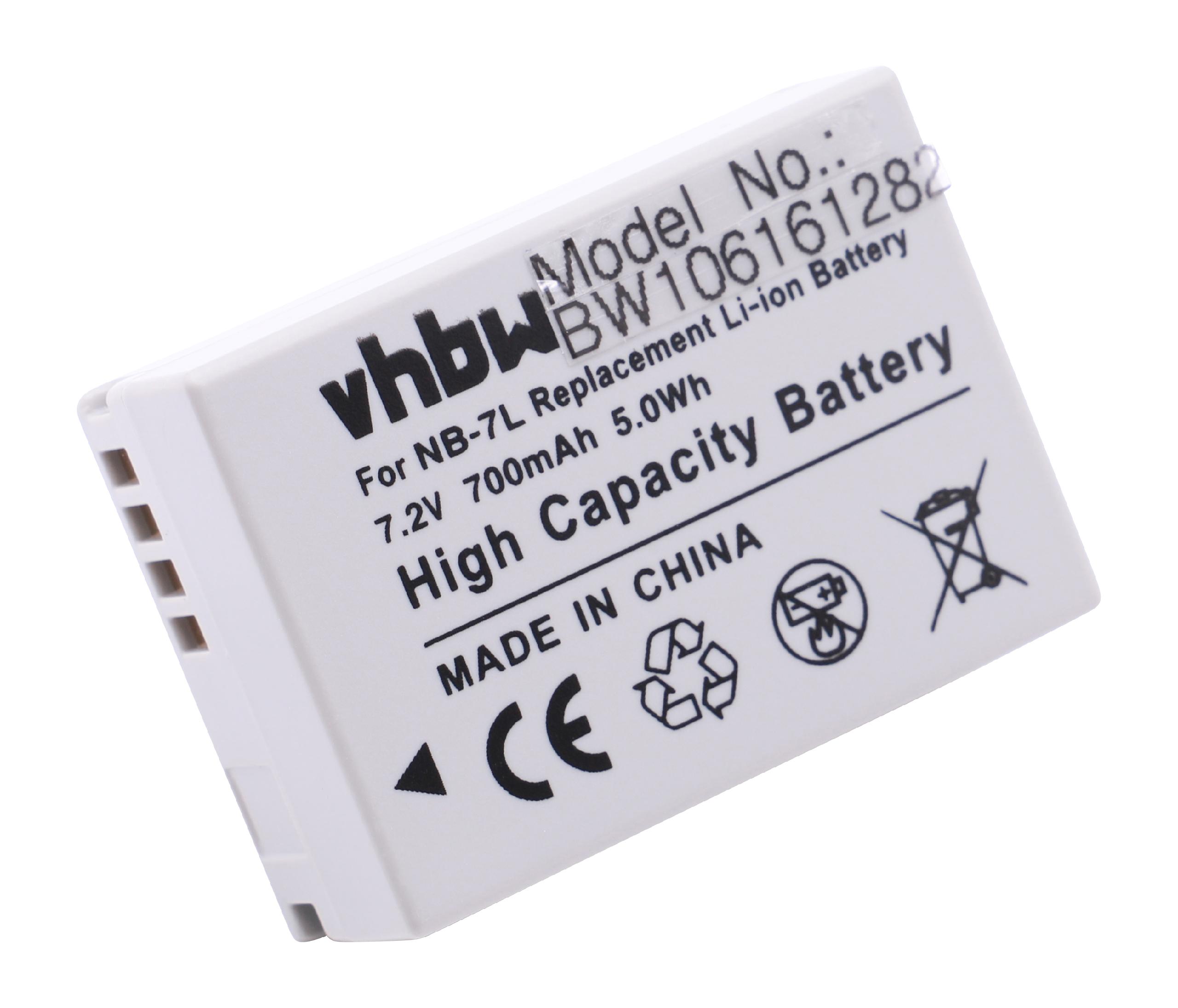 Battery Replacement for Canon NB-7L - 700mAh, 7.2V, Li-ion