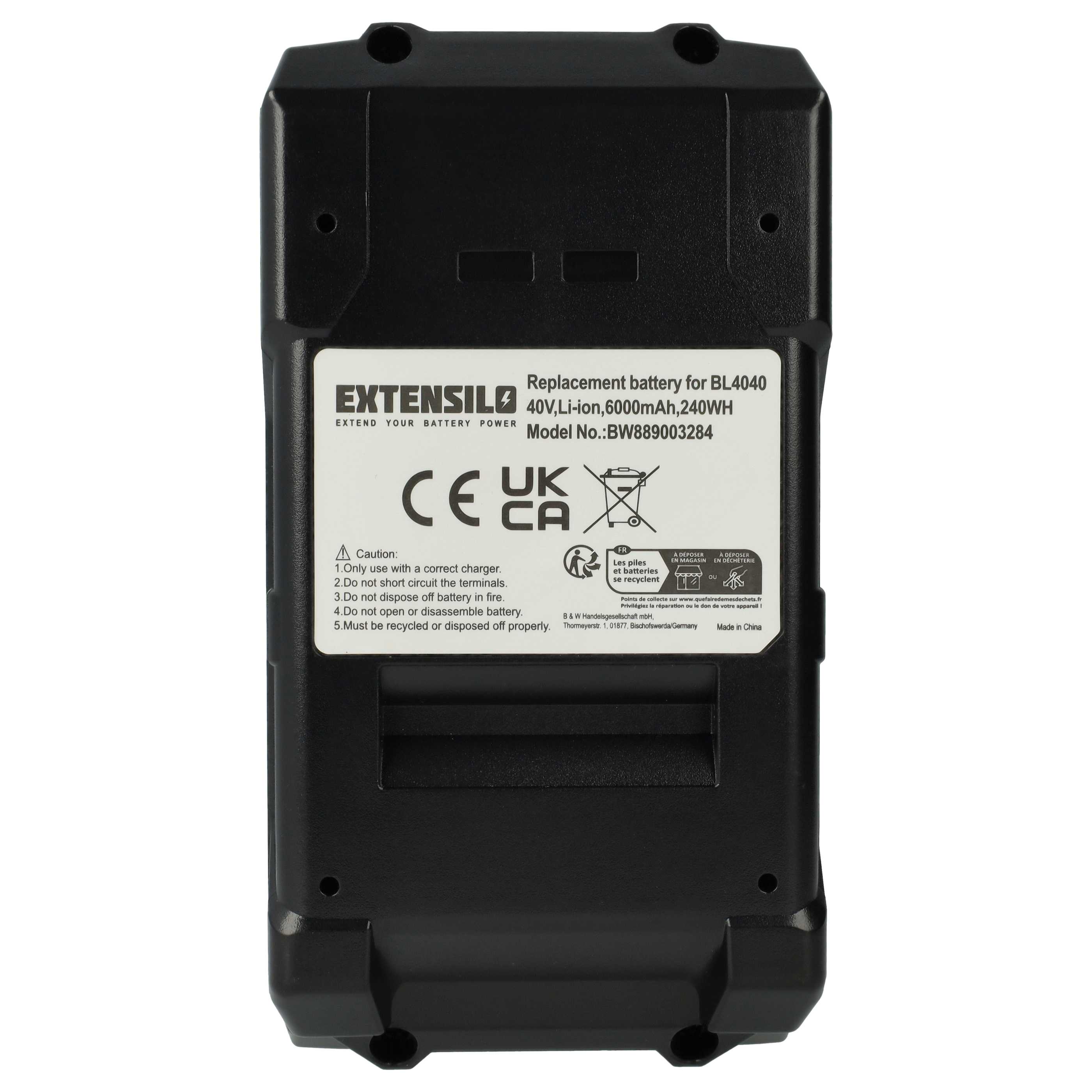 Akku 40V als Ersatz für Makita BL4080F, 191L29-0, BL4020, BL4025, BL4040, BL4050F -6000mAh, Li-Ion