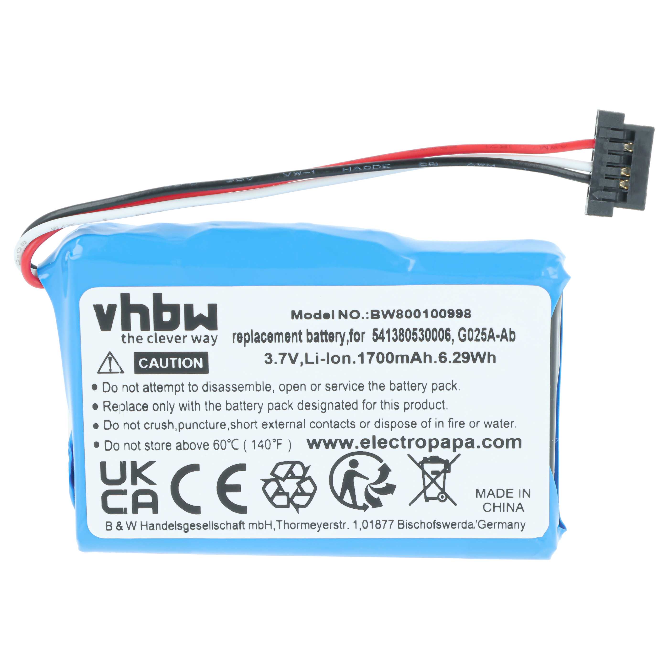 Batería recargable GPS - 1700 mAh 3,7 V Li-Ion