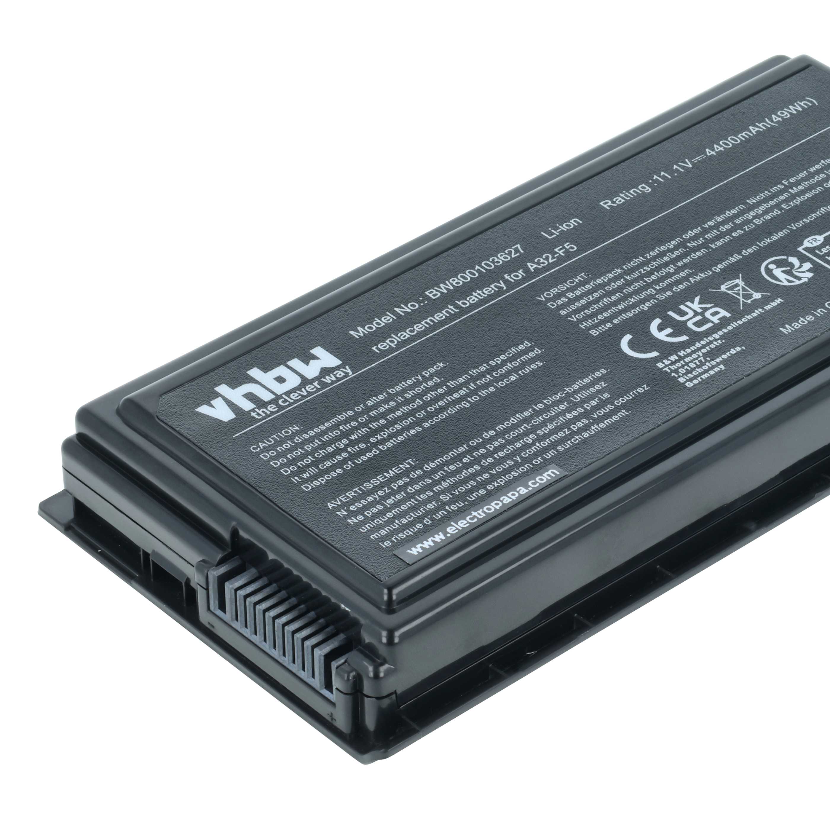 Batteria sostituisce Asus 70-NLF1B2000, 70-NLF1B2000Z, 70-NLF1B2000Y per notebook - 4400mAh 11,1V Li-Ion nero