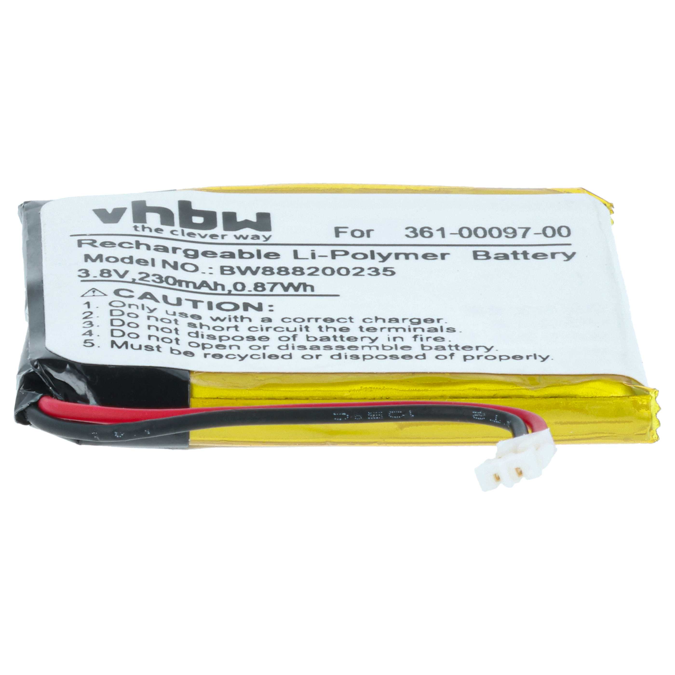 Smartwatch Battery Replacement for Garmin 361-00097-00 - 230 mAh 3.7 V Li-polymer