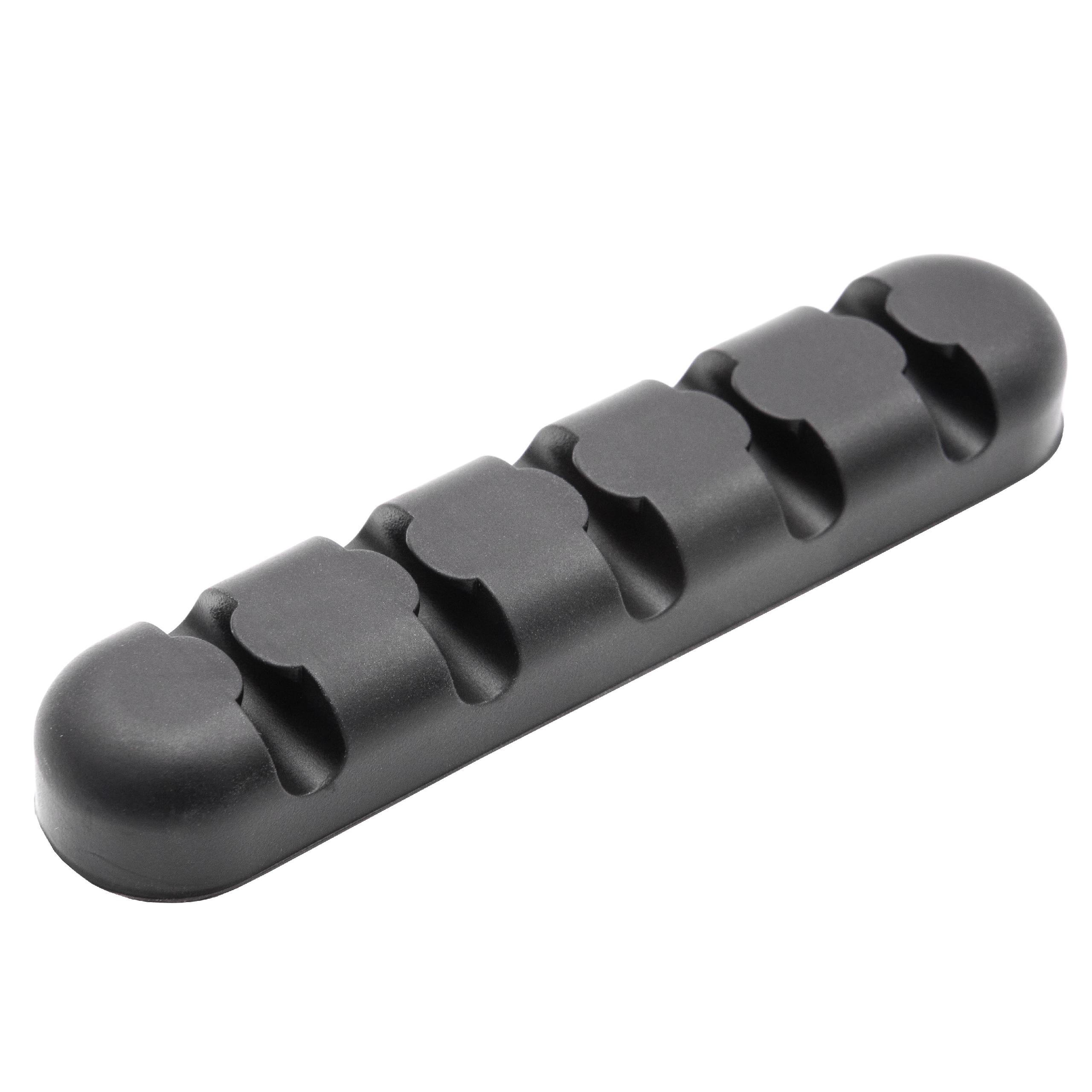 Range-câbles pour câble USB, téléphone et chargeur - organiseur, 5 emplacements, silicone, souple, noir