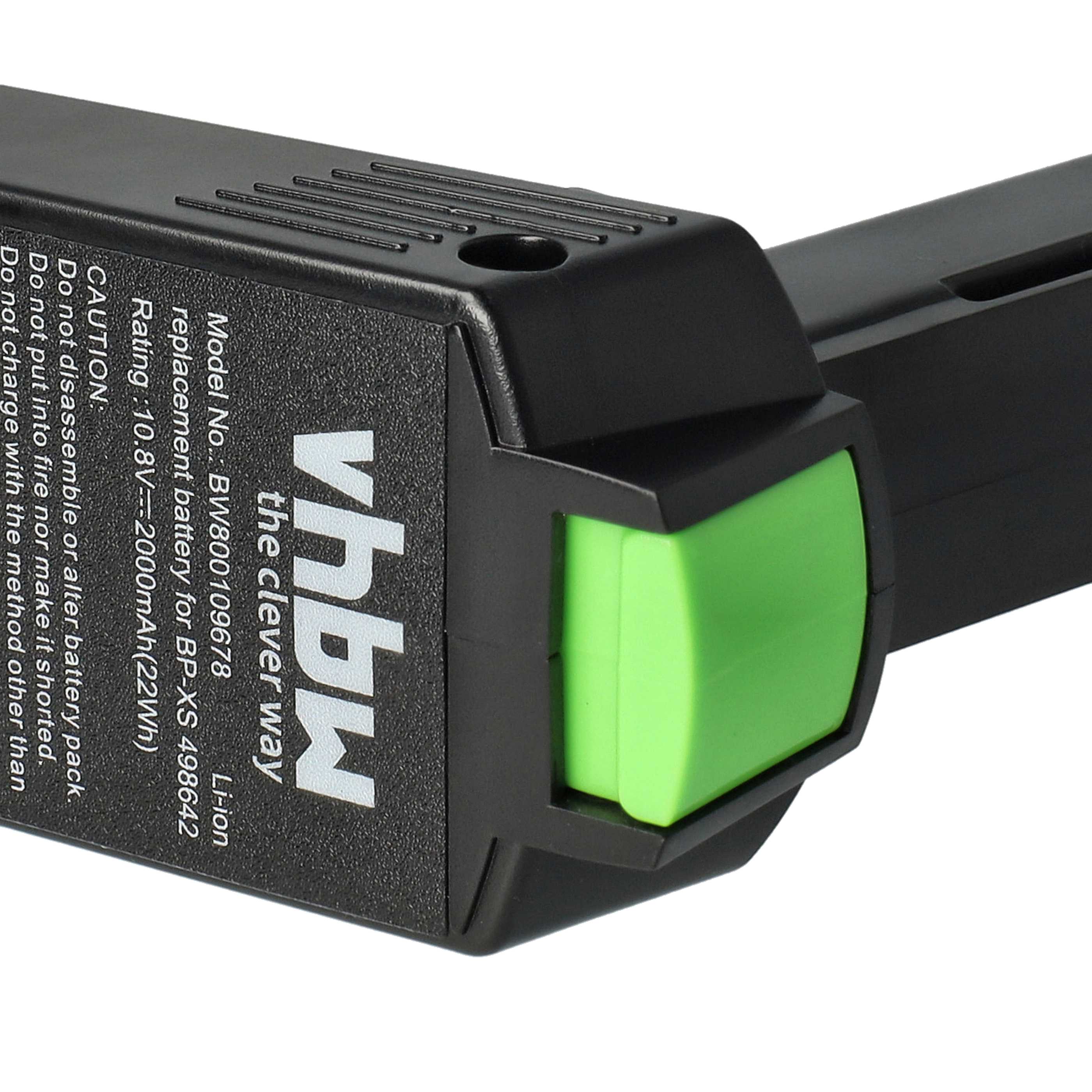 Akku 10,8V als Ersatz für Festool 498642, 498616, 500243, 500184, 564261, 498338, 498336, 498339 - 2Ah, Li-Ion