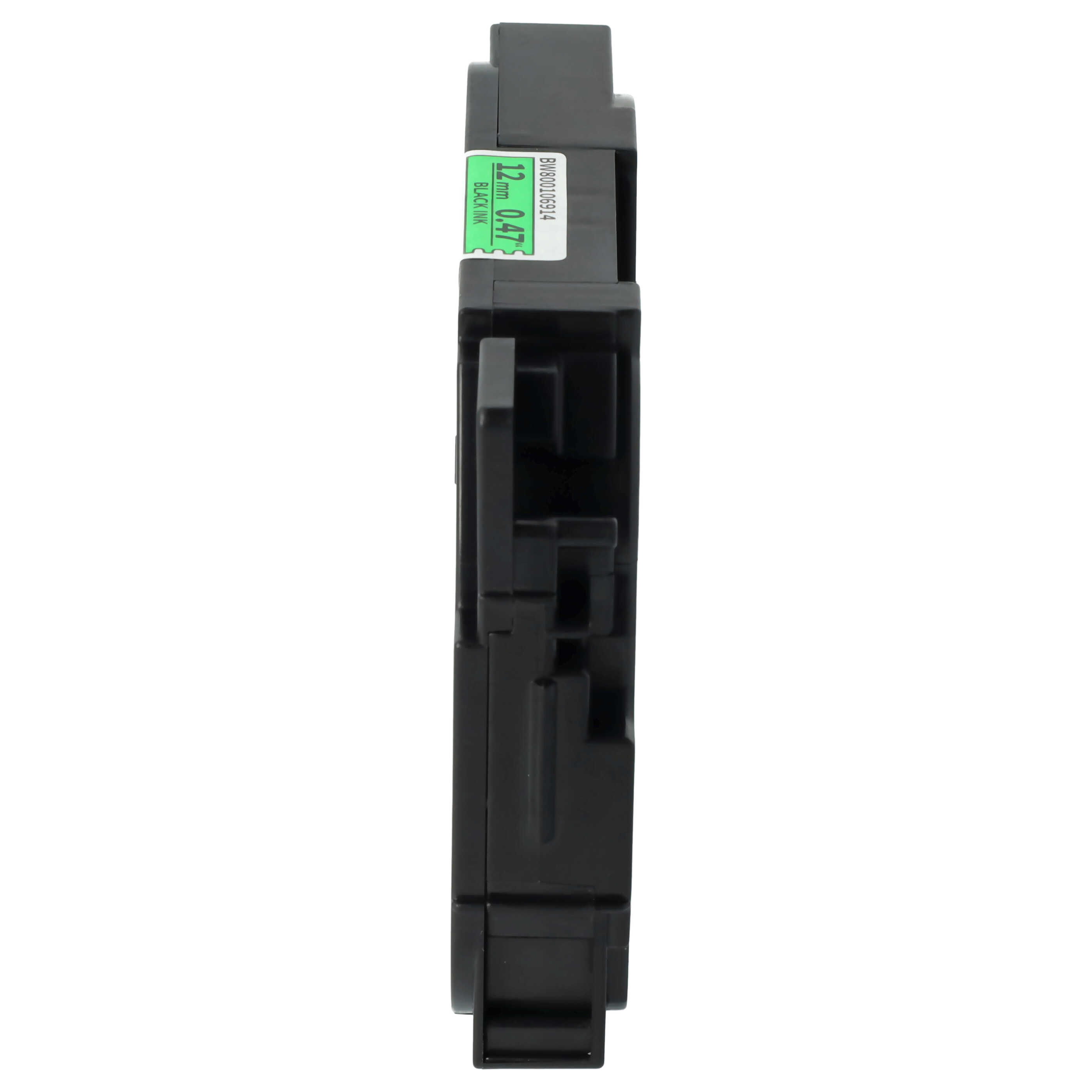 Cassette à ruban remplace Brother TZ-D31, TZE-D31 - 12mm lettrage Noir ruban Vert fluo