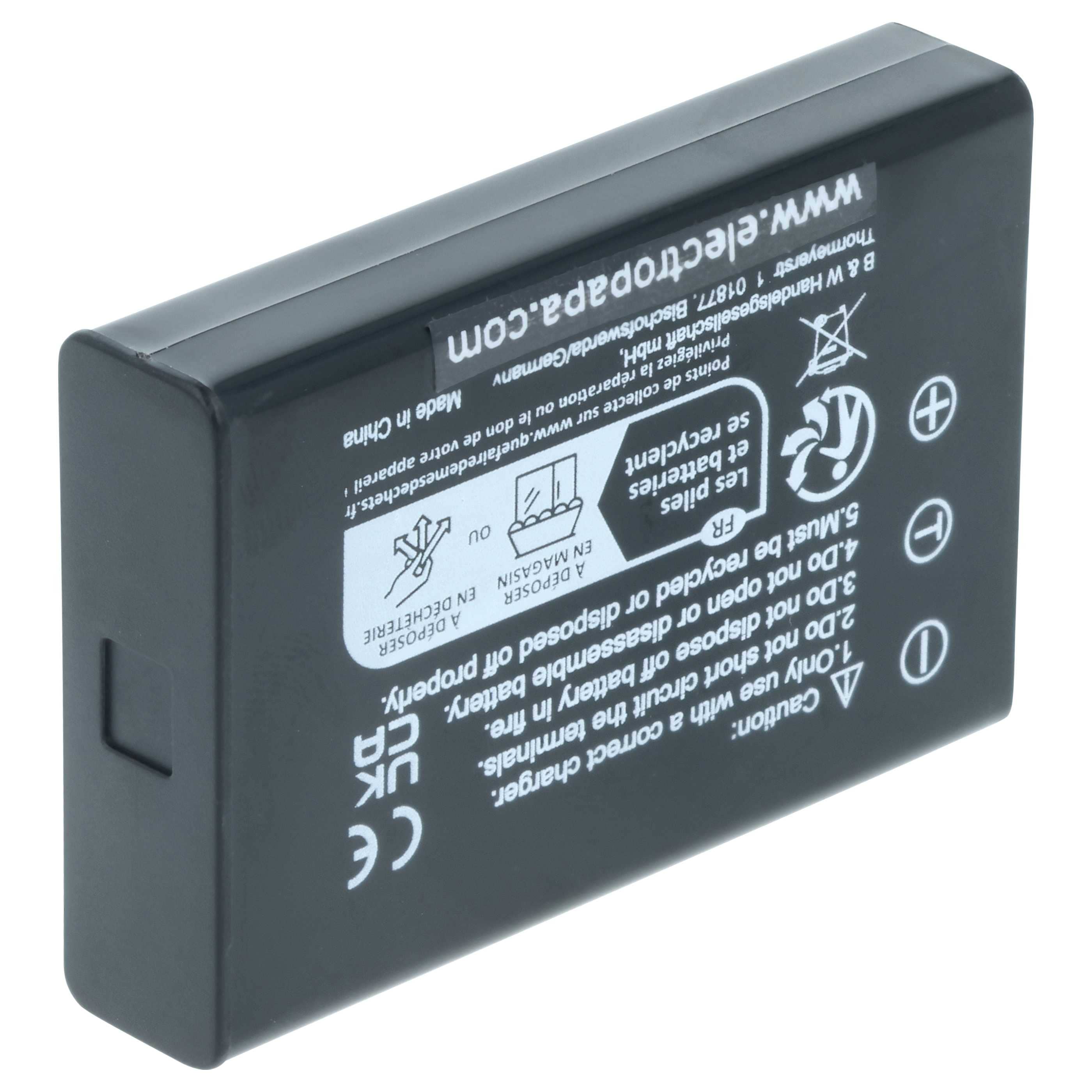 2x Battery replaces Aiptek ZPT-PM18 - 1600mAh, 3.7V, Li-Ion