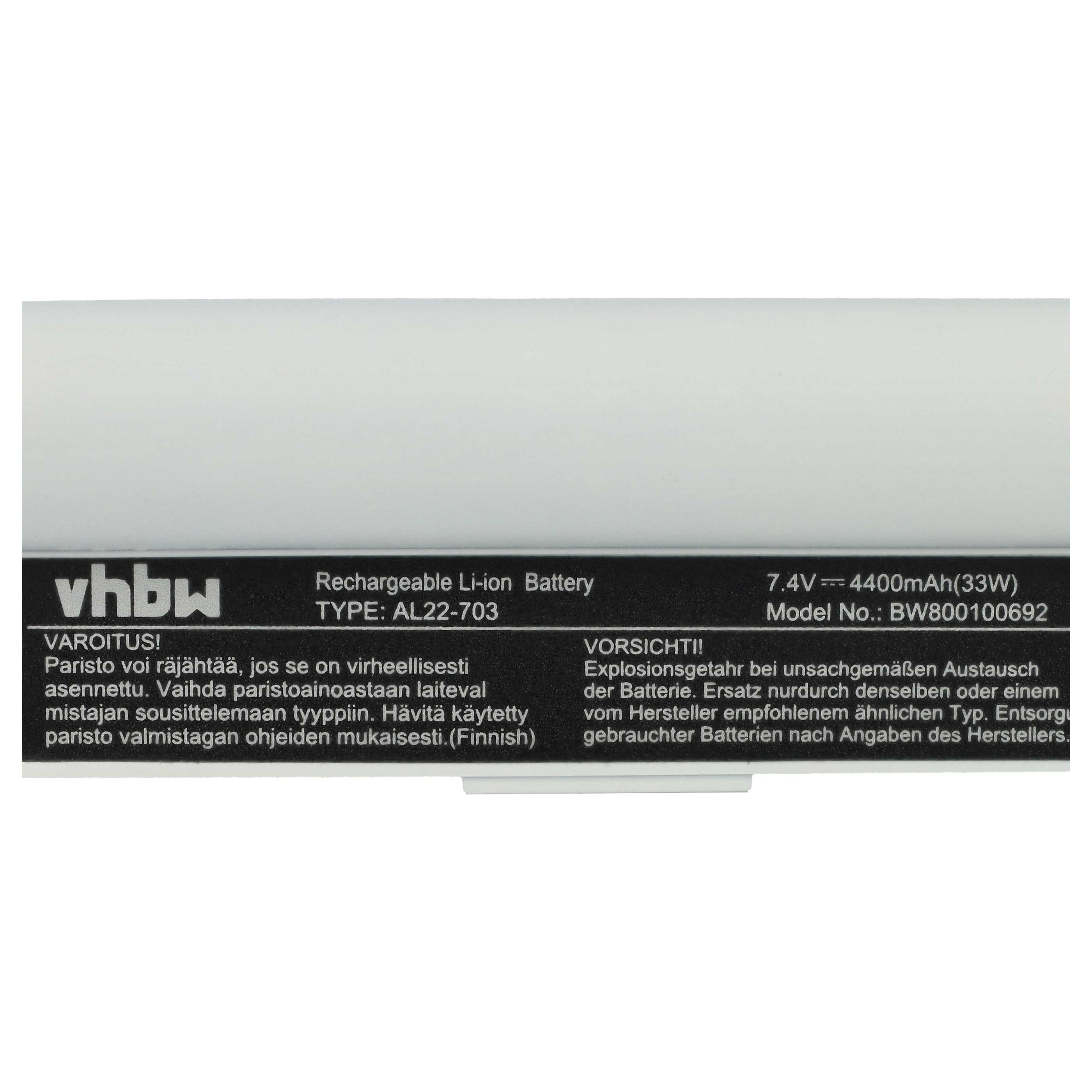 Akumulator do laptopa zamiennik Asus AL22-703 - 4400 mAh 7,4 V Li-Ion, biały