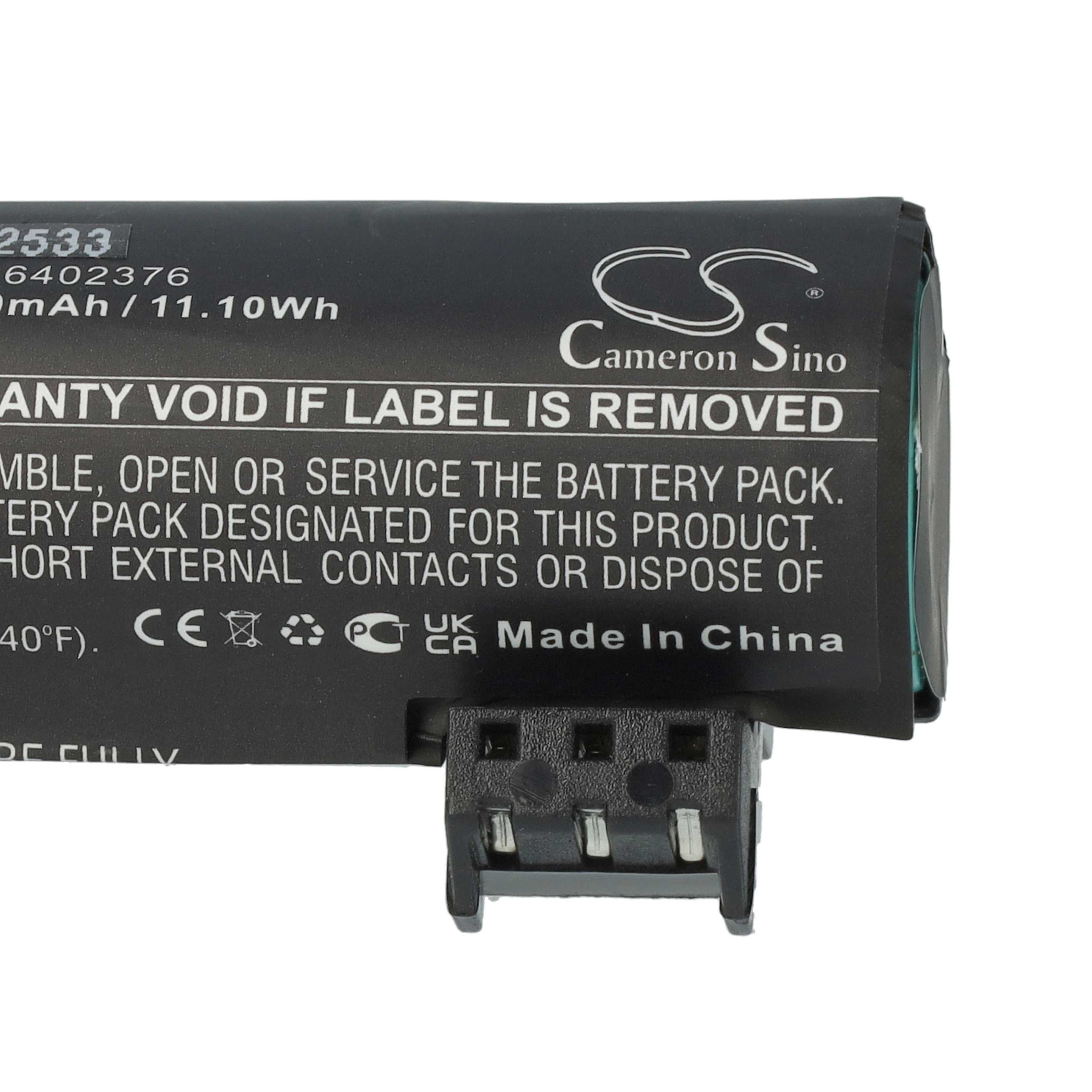 5x Batteries remplace Ingenico F12432566, F26402376 pour scanner de code-barre Ingenico - 3000mAh 3,7V