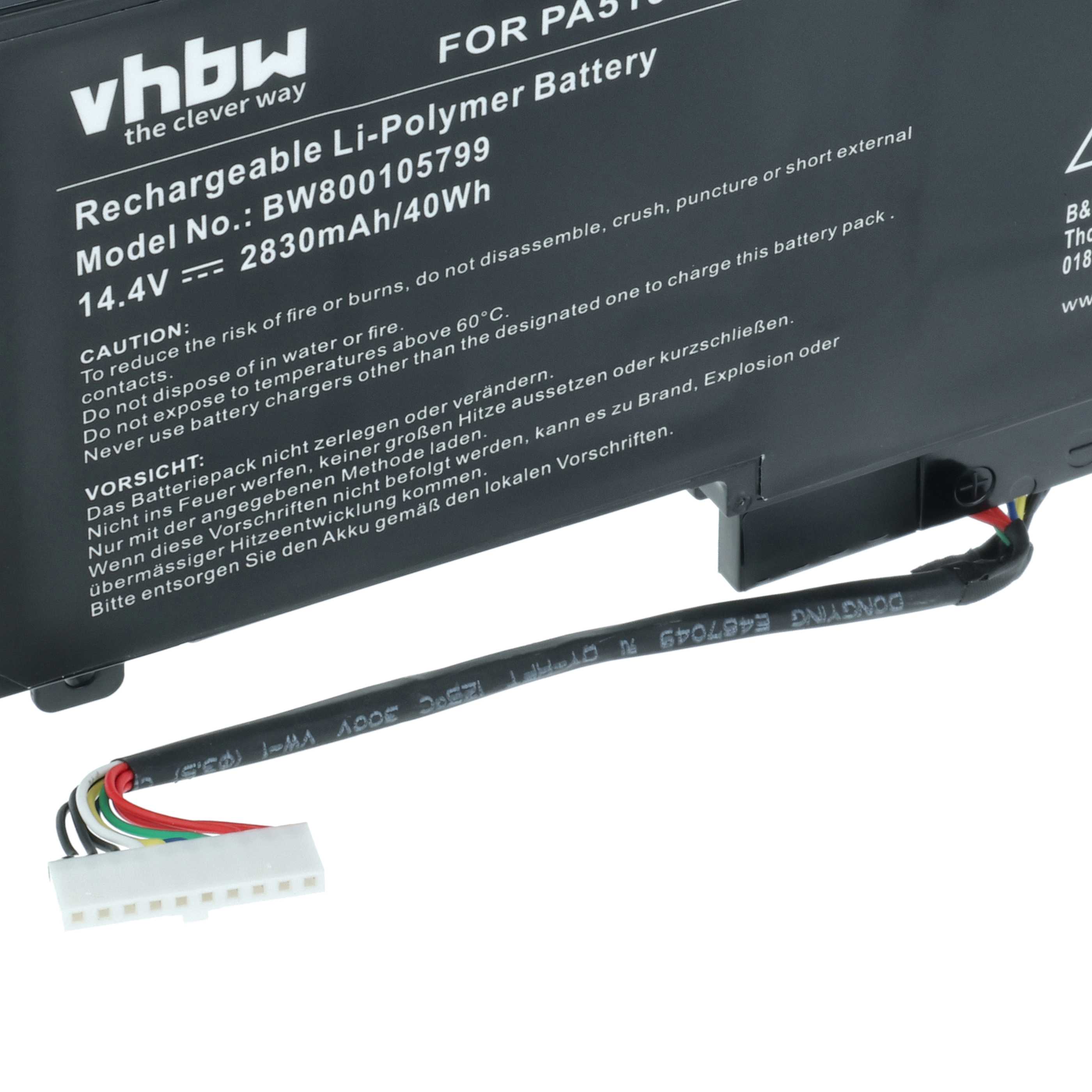 Akumulator do laptopa zamiennik Toshiba 7D013201M, 7D227747S, 4ICP9/39/65-1 - 2830 mAh 14,4 V Li-Ion