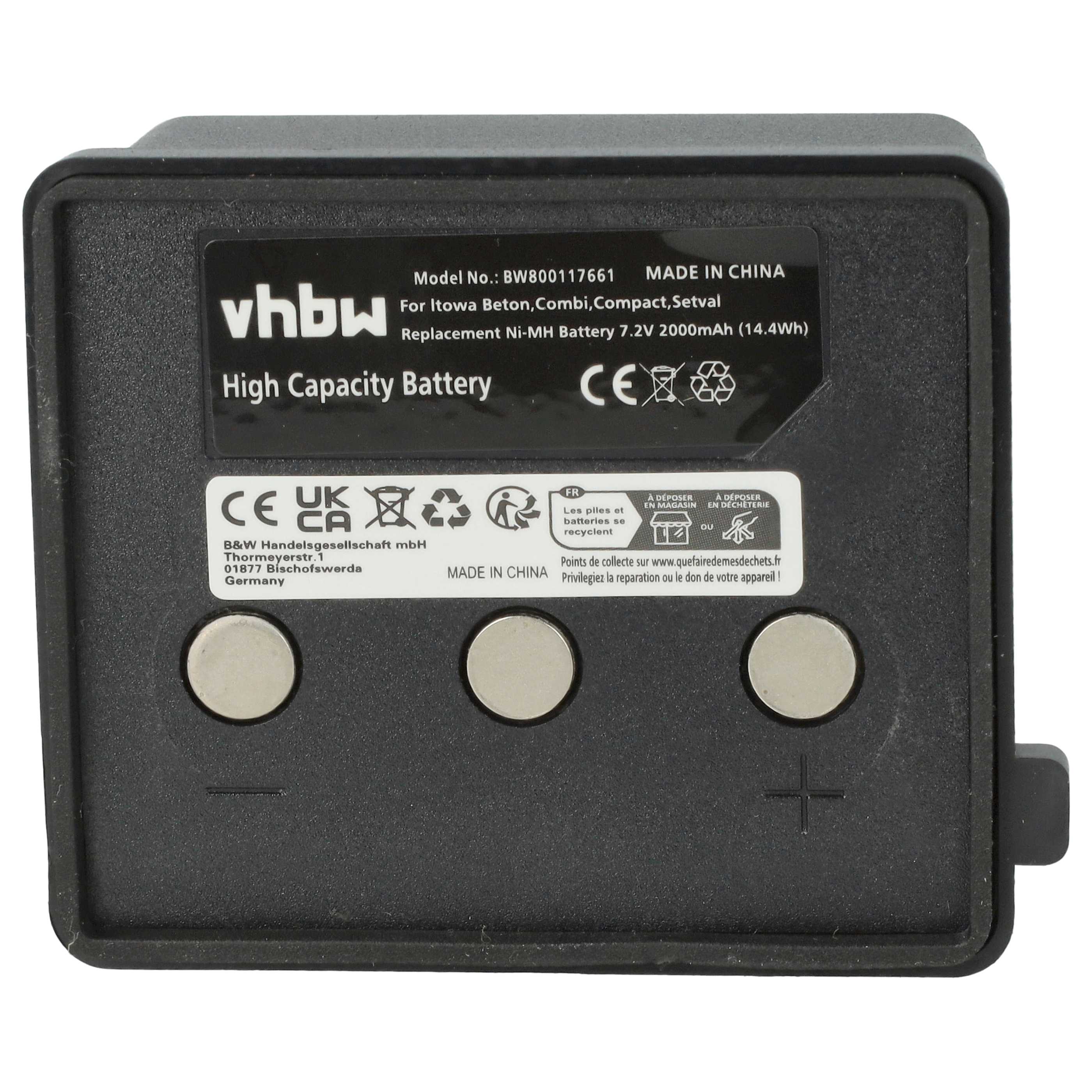 Remote Control 2x Battery replaces Itowa BT7223, BT7223MH - 2000 mAh 7.2 V NiMH