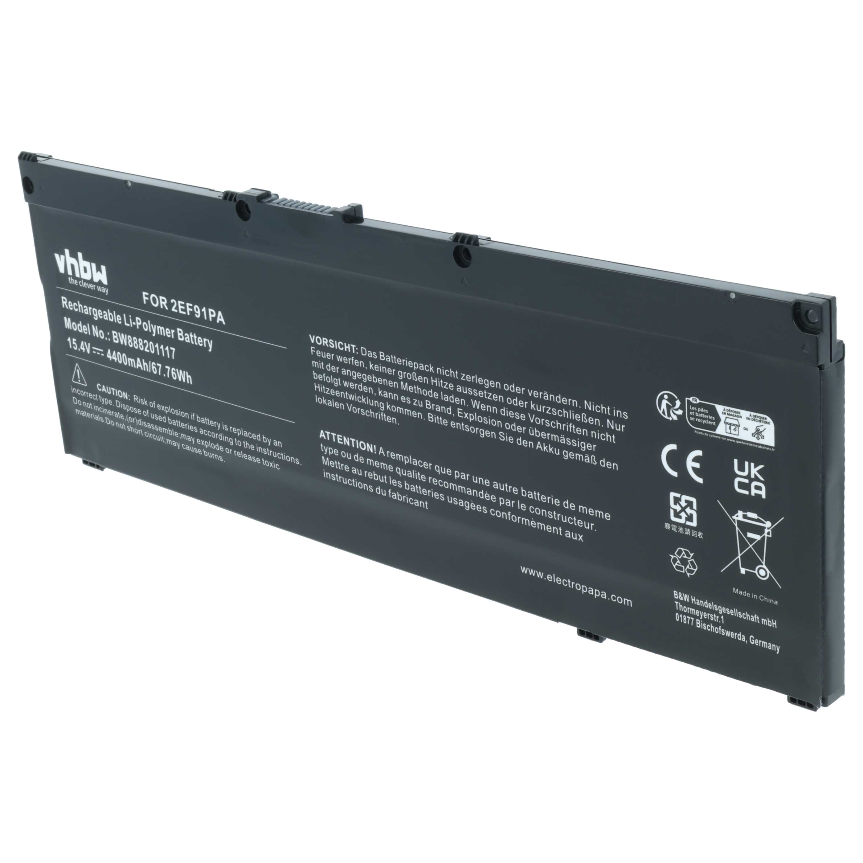 Akumulator do laptopa zamiennik HP 917678-1B1, 916678-171, 917678-271 - 4400 mAh 15,4 V LiPo, czarny