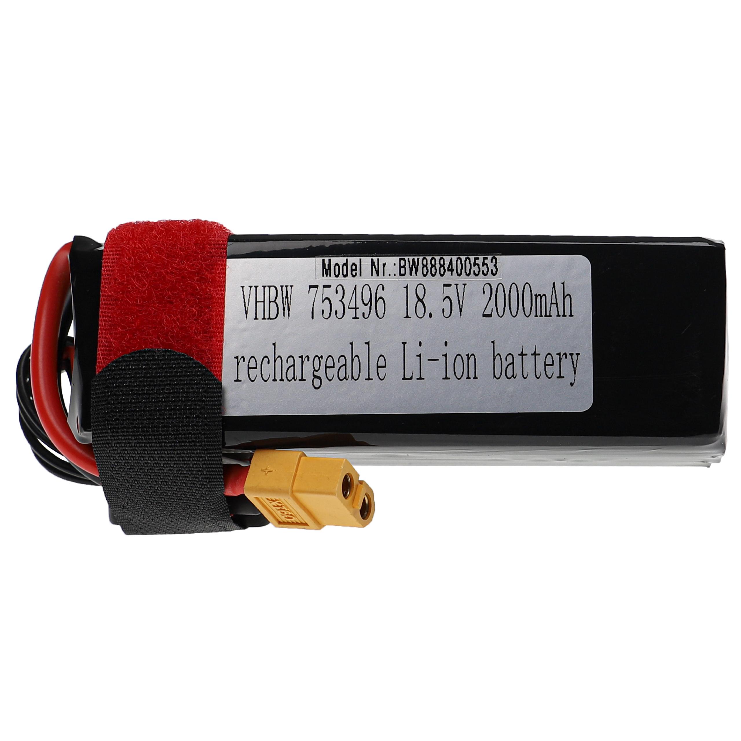 Batterie pour modèle radio-télécommandé - 2000mAh 18,5V Li-polymère, XT60