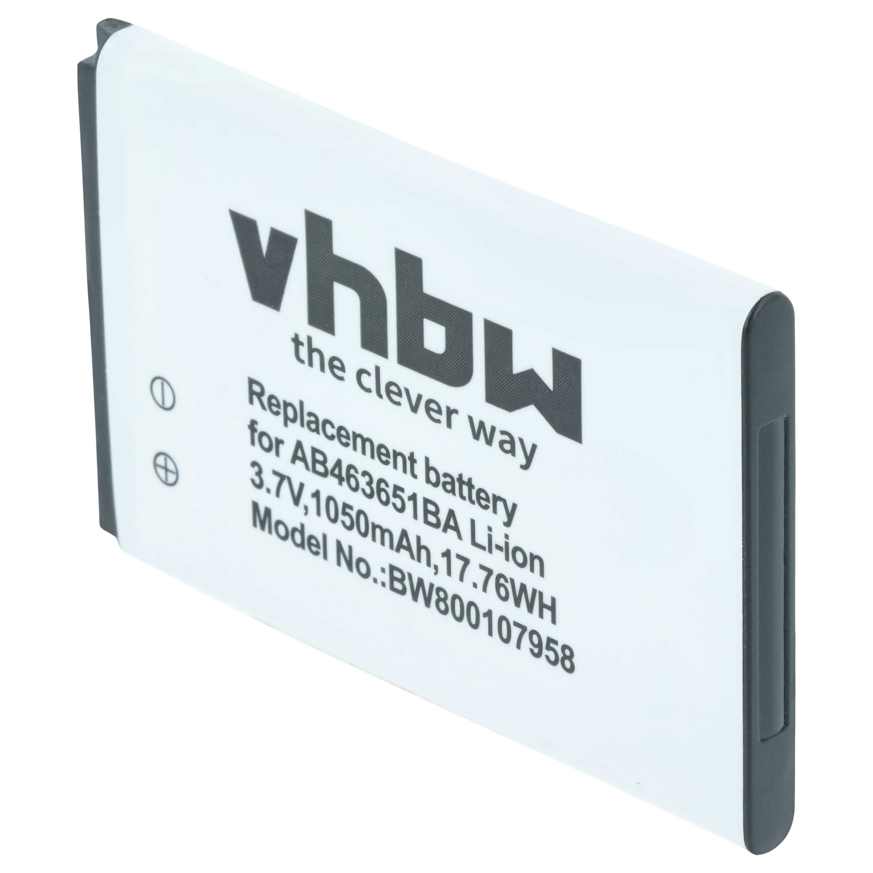 Akumulator do telefonu smartfona zamiennik Samsung AB463651BABSTD, AB463651BA - 1050 mAh 3,7 V Li-Ion