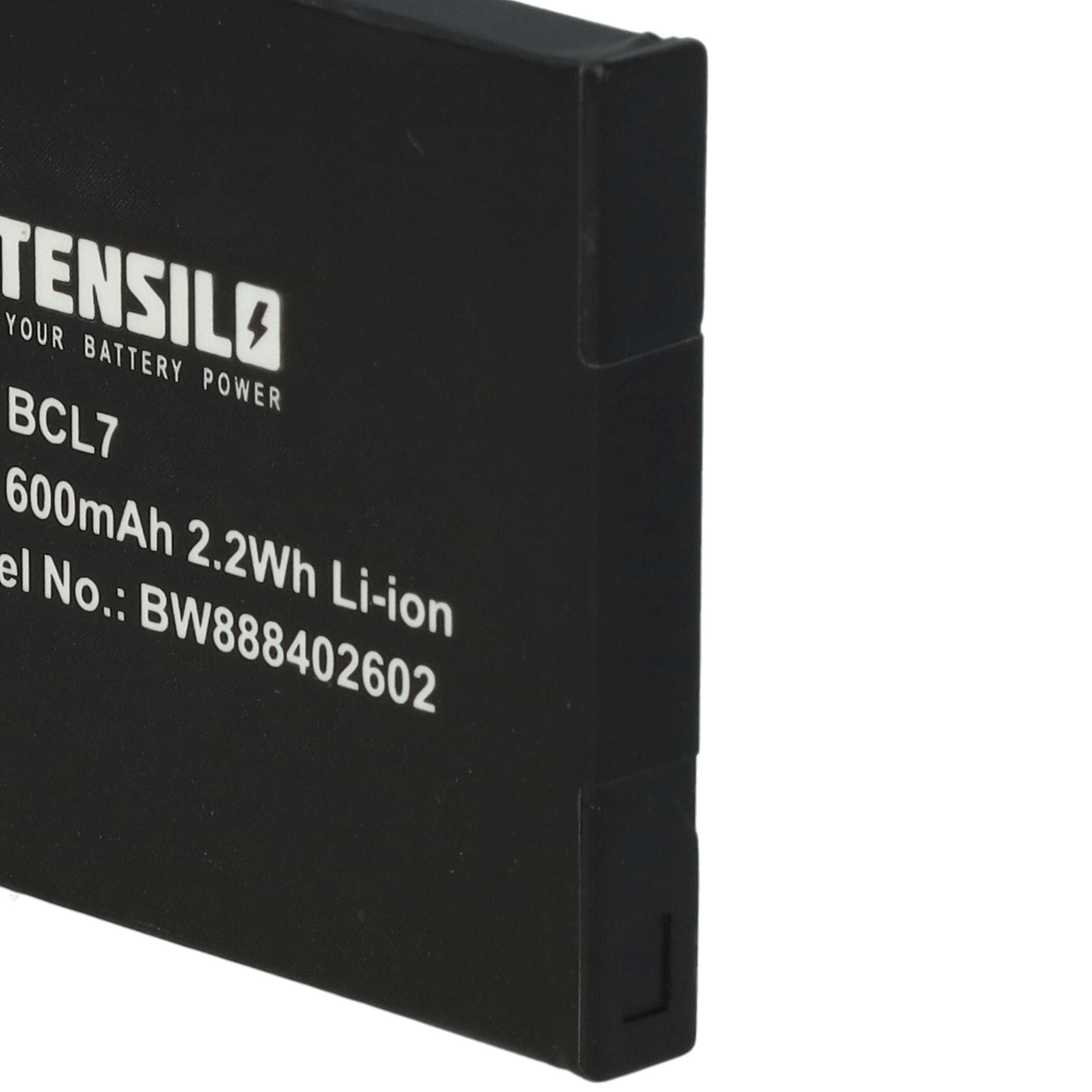 3x Battery replaces Panasonic DMW-BCL7, DMW-BCL7E - 600mAh, 3.7V, Li-Ion