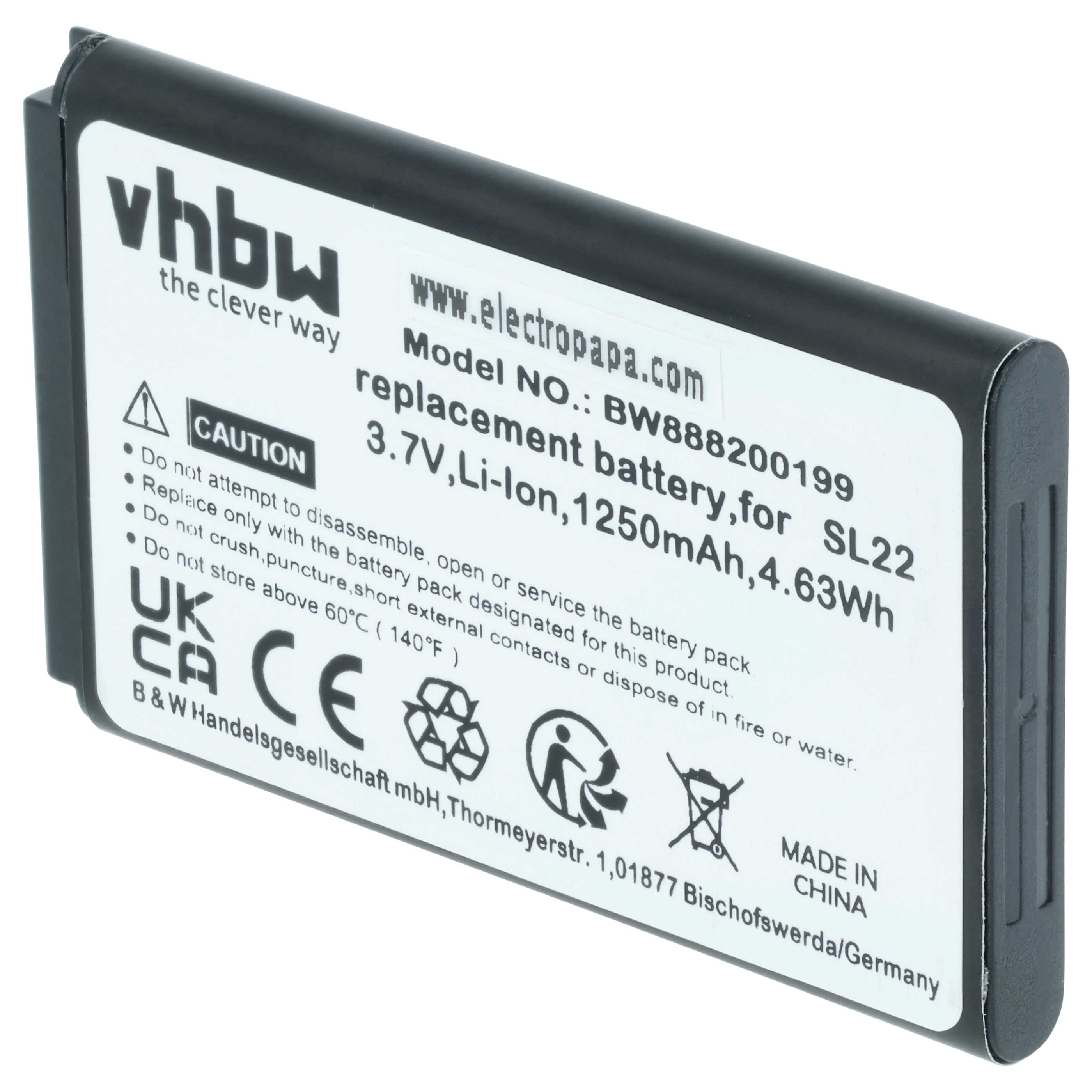 Handheld Computer Battery replaces Honeywell 3159122, 26111710, BAT-MOB00, 55-003233-01 - 1250mAh, 3.7V